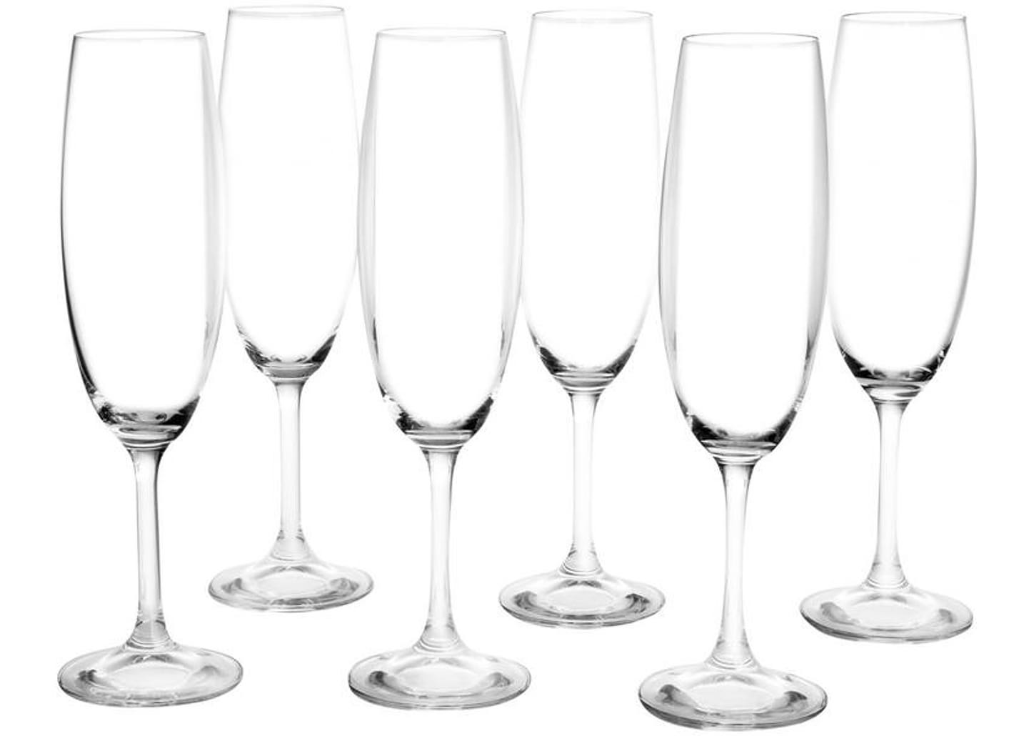 Jogo de Taças para Espumante de Cristal 220ml 6 Peças Haus Sense Bohemia