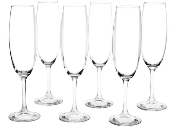 Jogo de Taças para Espumante de Cristal 220ml 6 Peças Haus Sense Bohemia