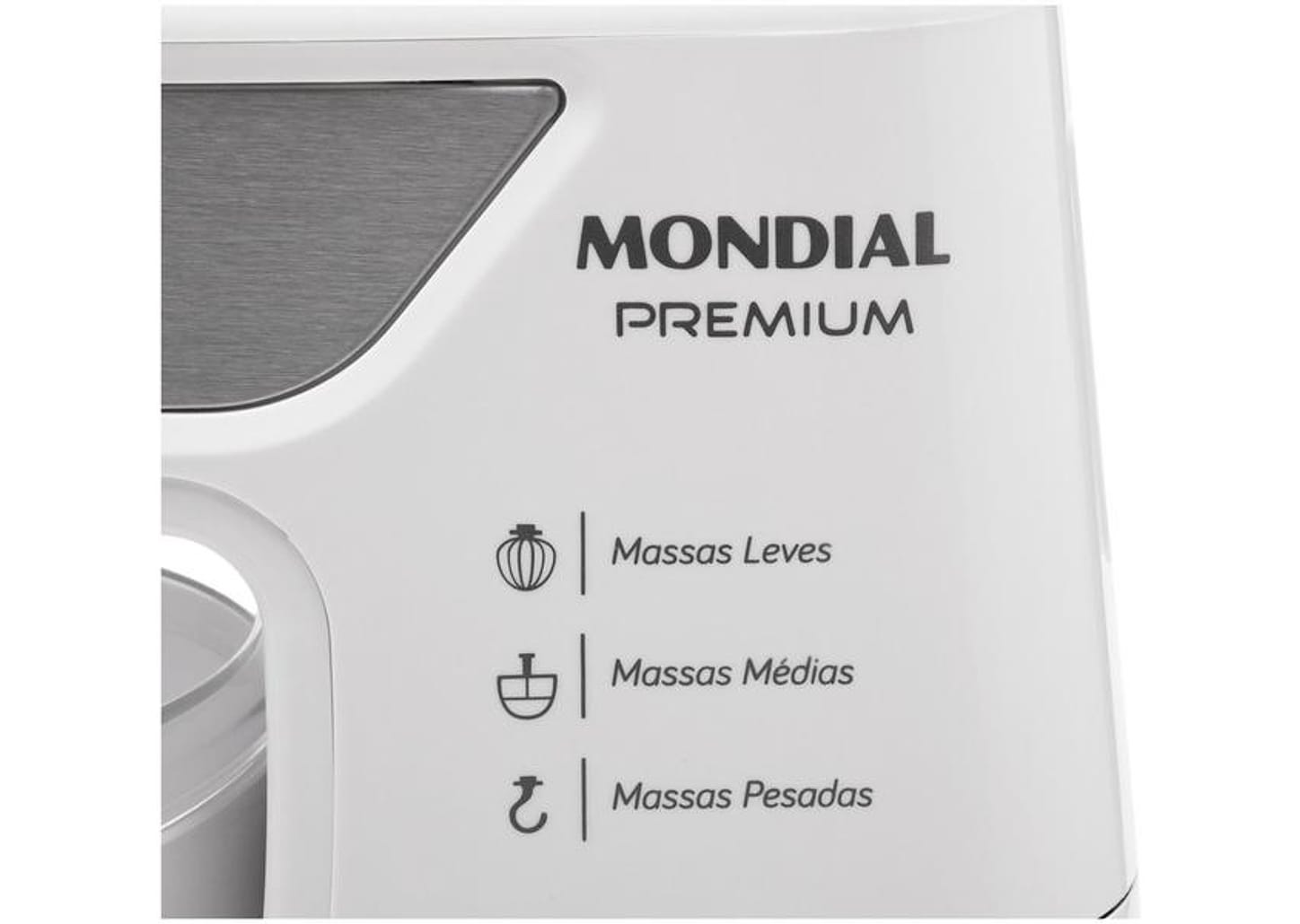Batedeira Planetária Mondial Branco e Inox 700W - Premium 12 Velocidades