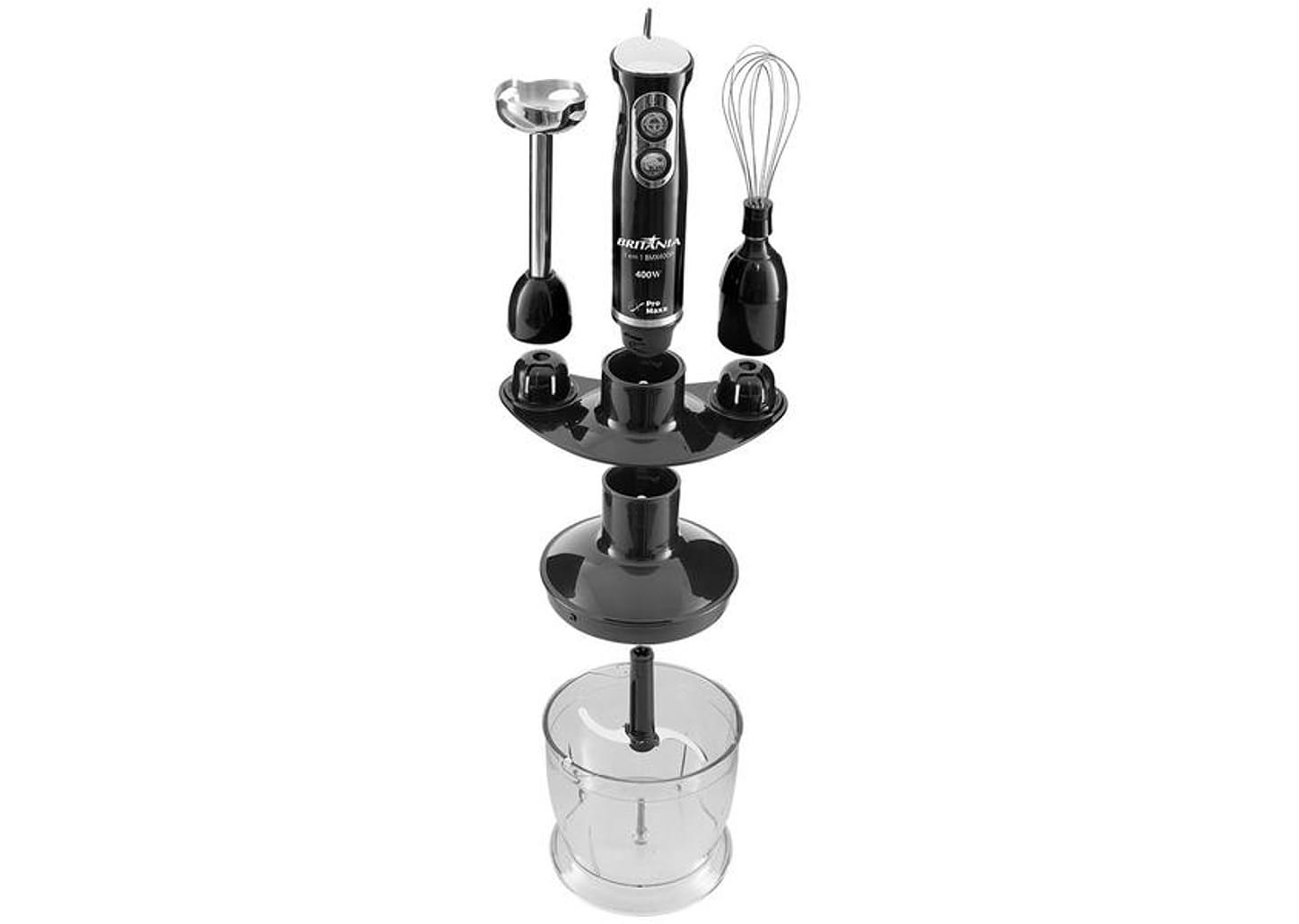 Mixer Britânia 3 em 1 Preto 400W BMX400P 2 Velocidades