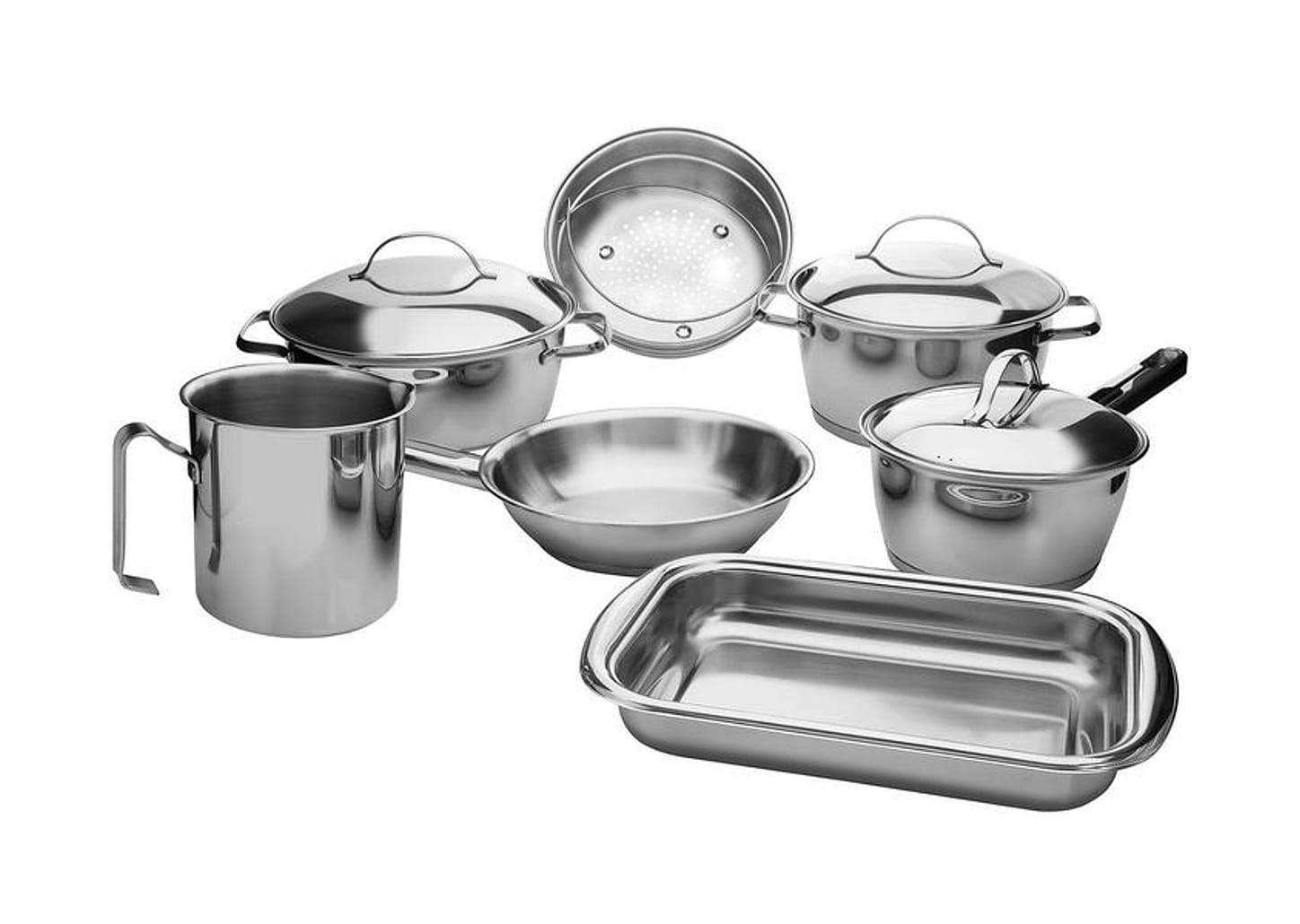 Jogo de Panelas Tramontina Inox Fundo Triplo 7 Peças Allegra