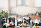 Jogo de Panelas Tramontina Inox Fundo Triplo 7 Peças Allegra