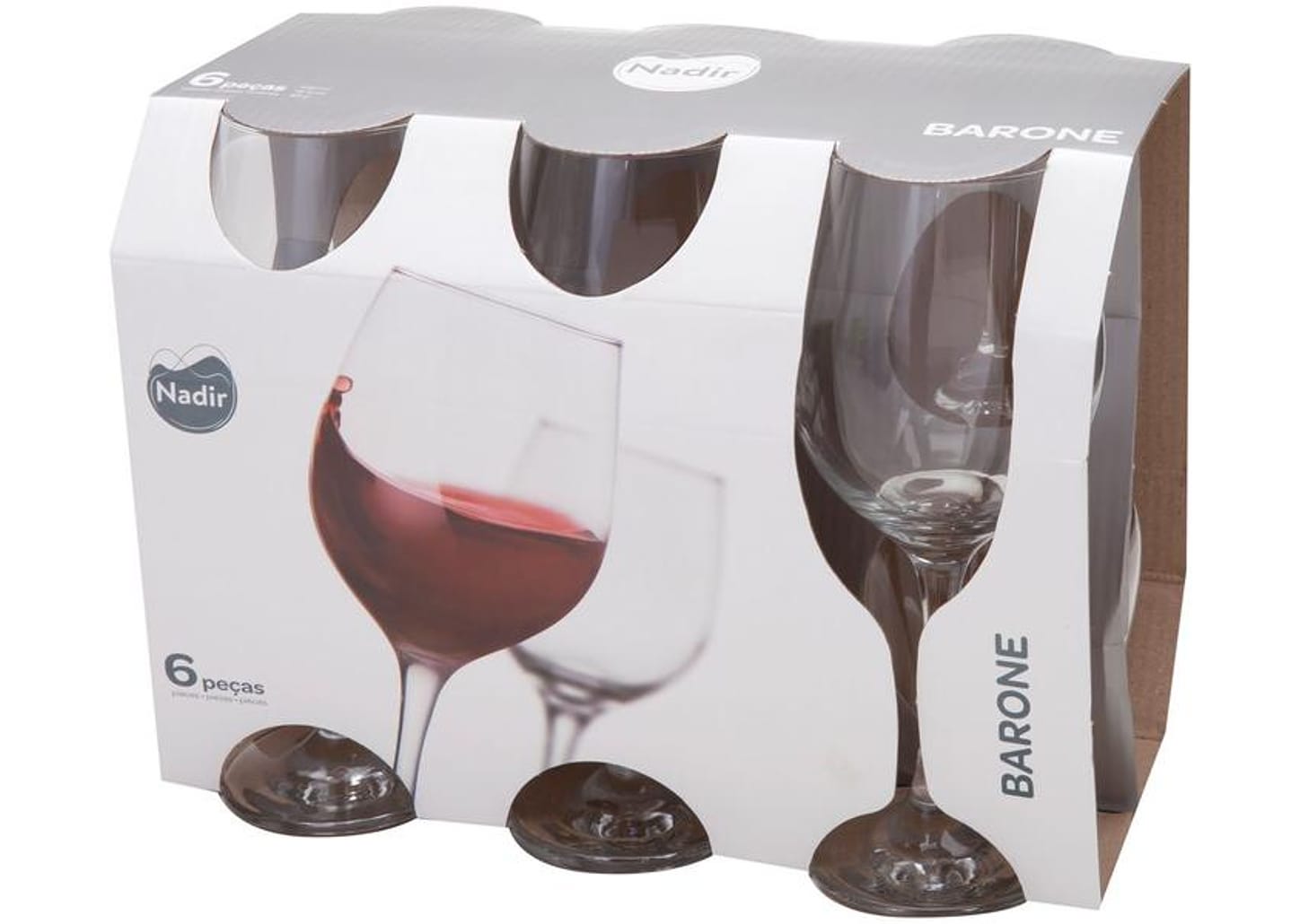 Jogo de Taças para Água em Vidro 6 Peças 490ml - Nadir Barone