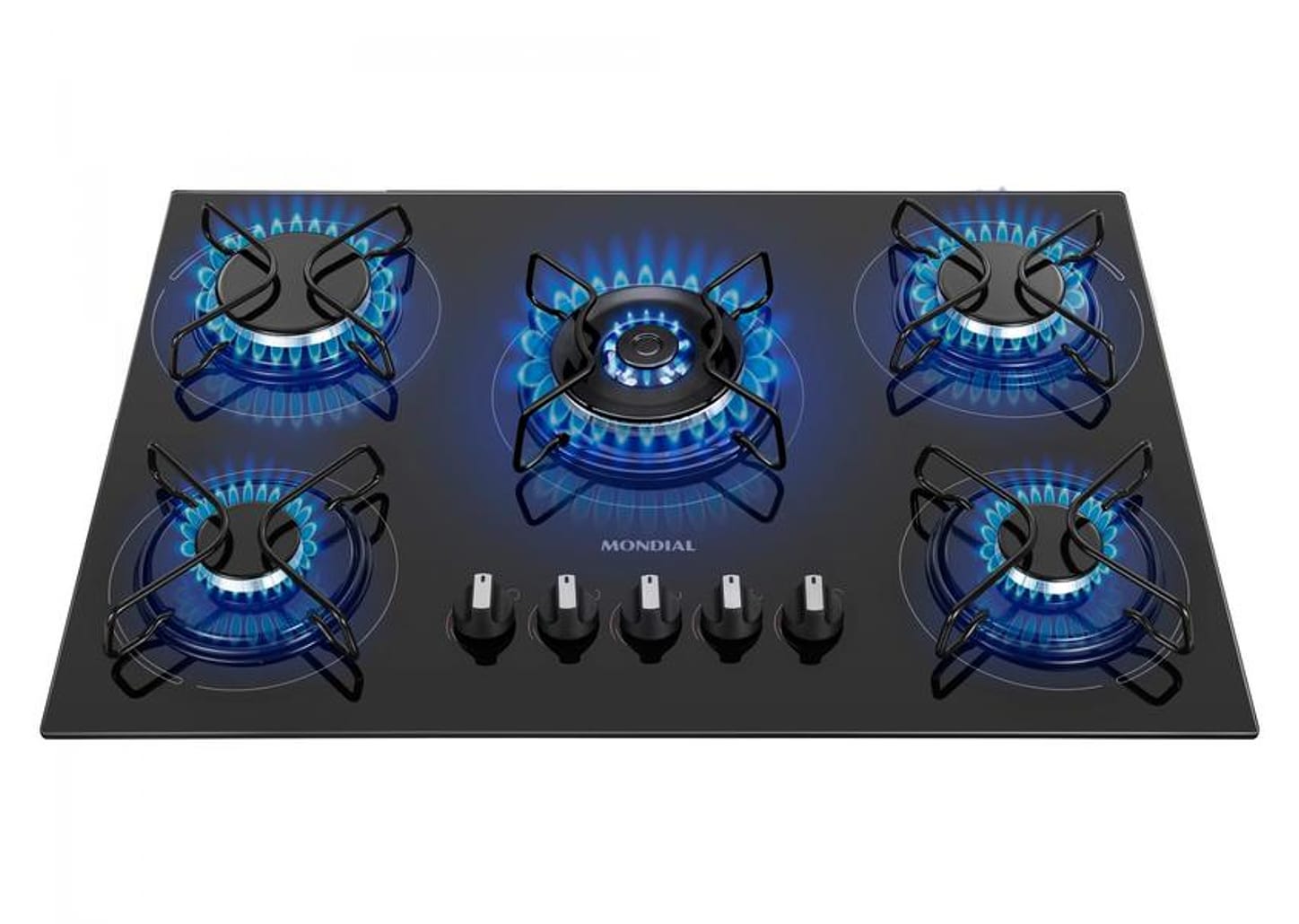 Cooktop 5 Bocas Mondial a Gás GLP Preto - Tripla-chama CTG-03