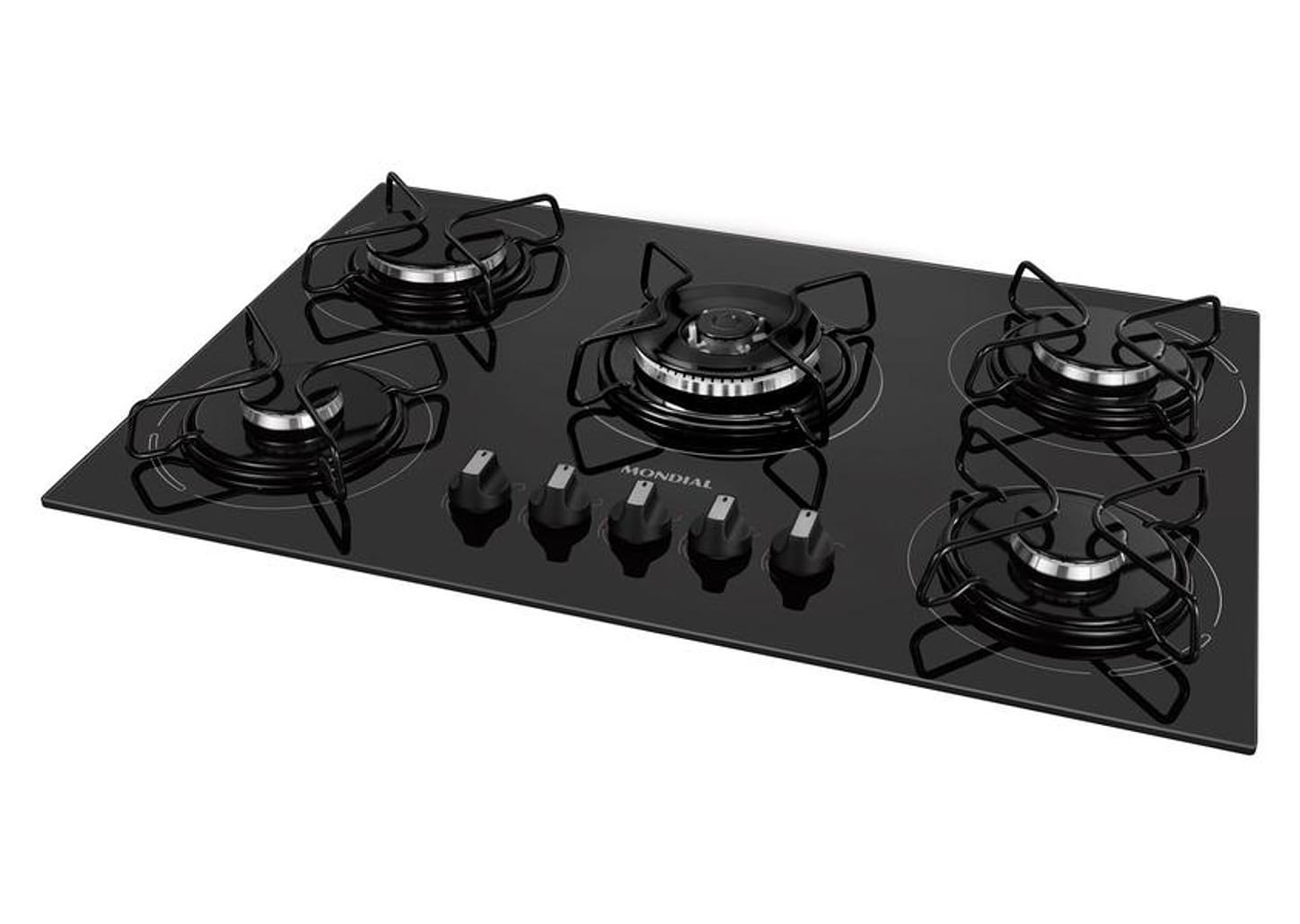 Cooktop 5 Bocas Mondial a Gás GLP Preto - Tripla-chama CTG-03