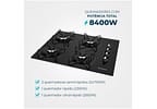 Cooktop 4 Bocas Mondial a Gás GLP Preto - CTG-01