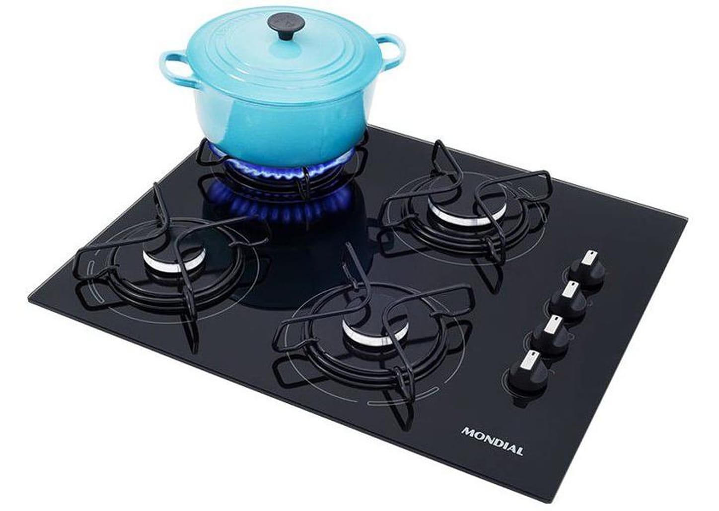 Cooktop 4 Bocas Mondial a Gás GLP Preto - CTG-01