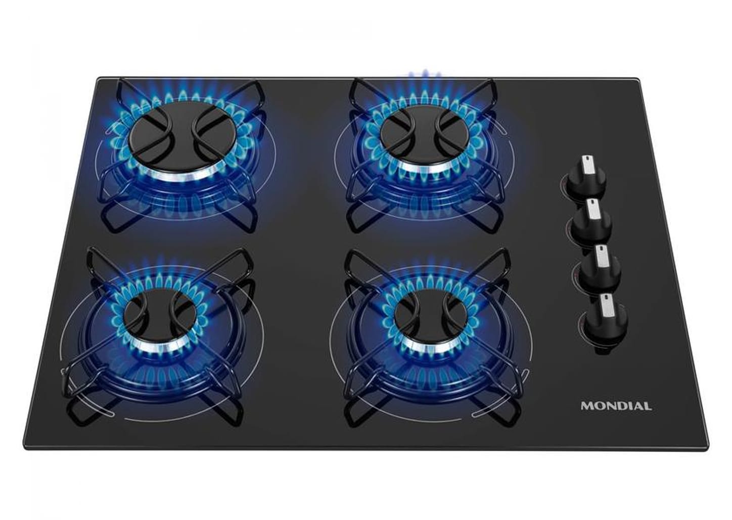 Cooktop 4 Bocas Mondial a Gás GLP Preto - CTG-01