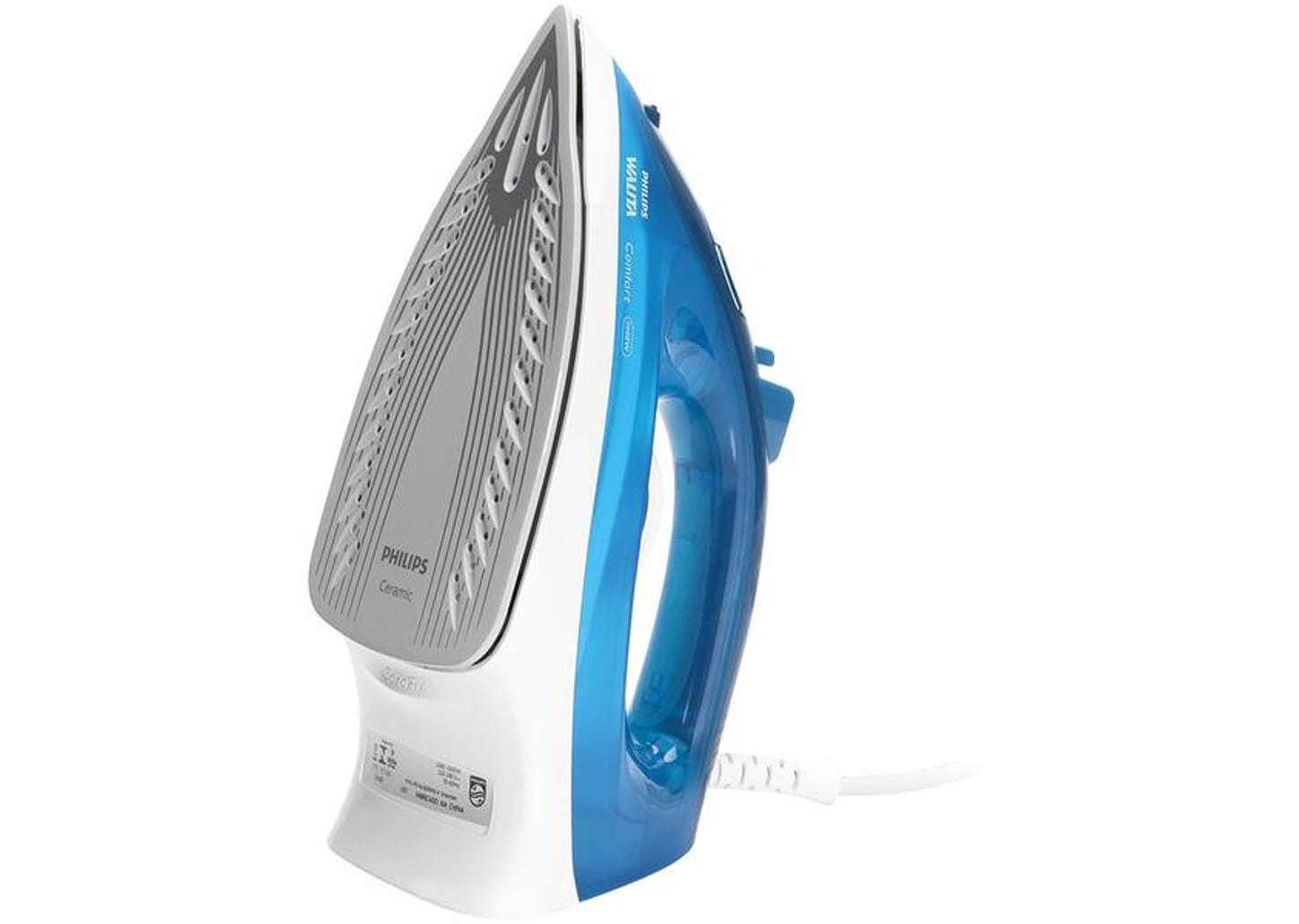 Ferro de Passar Roupa a Vapor Philips Walita - Comfort Cerâmica Azul