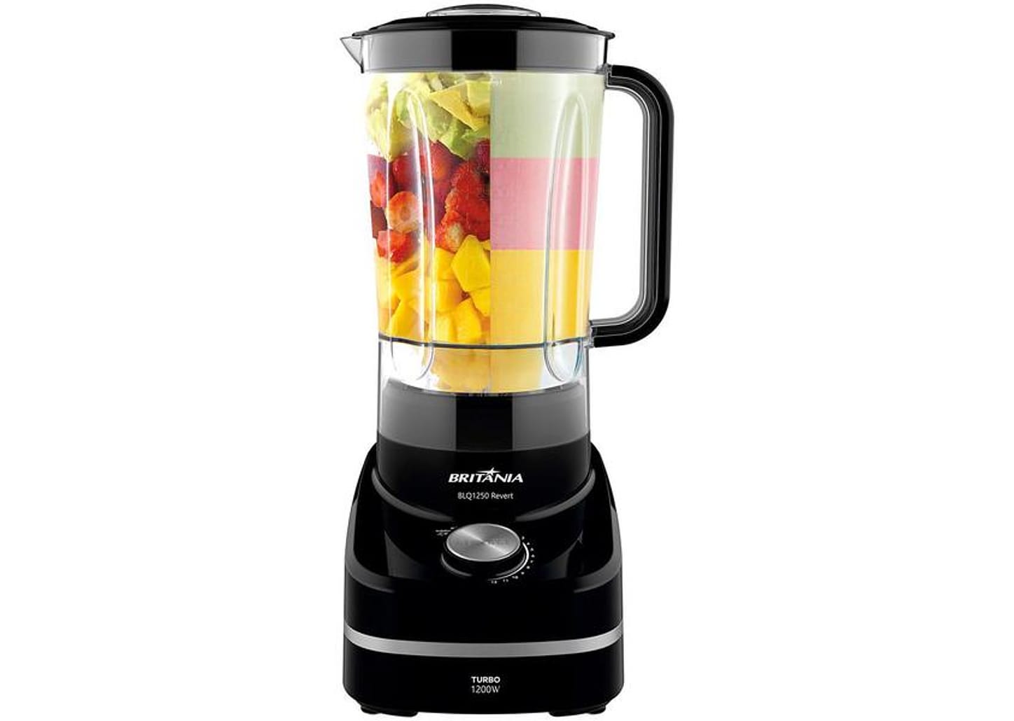 Liquidificador Britânia BLQ1250 Revert Turbo - Preto com Filtro 12 Velocidades 1200W