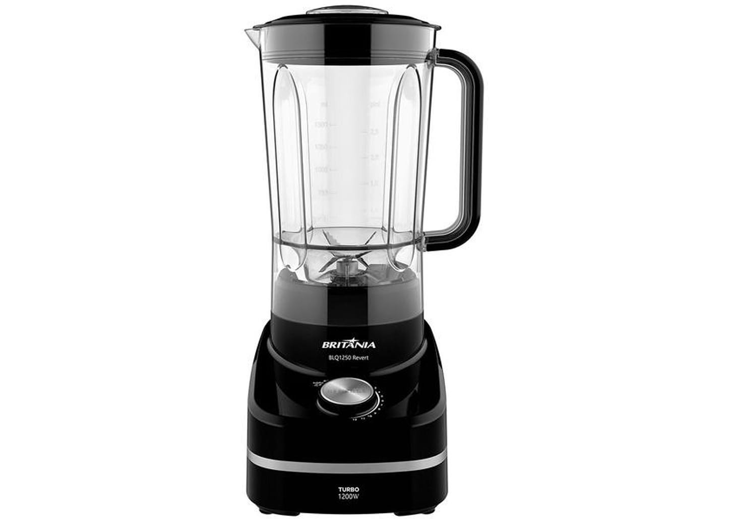 Liquidificador Britânia BLQ1250 Revert Turbo - Preto com Filtro 12 Velocidades 1200W