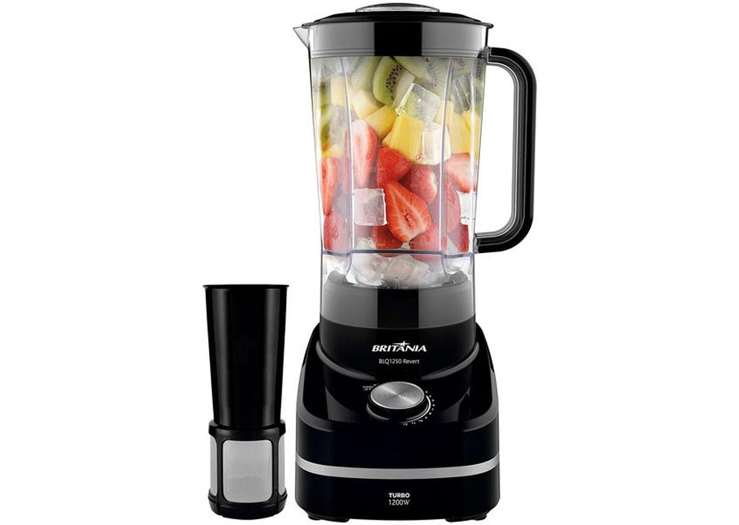 Liquidificador Britânia BLQ1250 Revert Turbo - Preto com Filtro 12 Velocidades 1200W