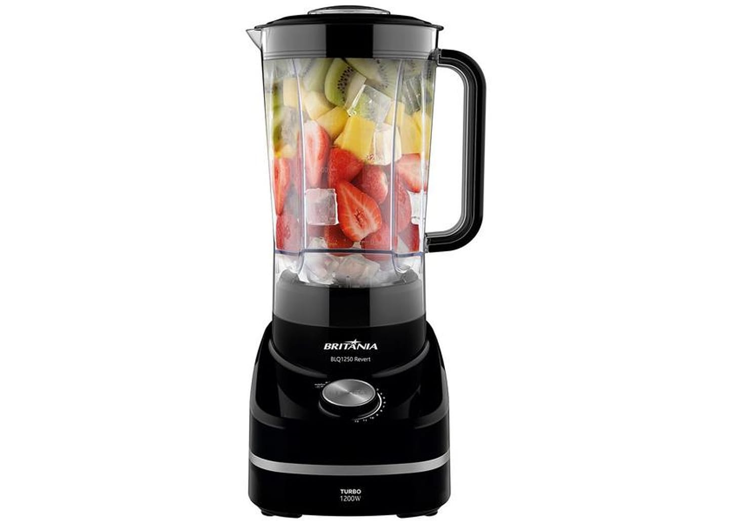 Liquidificador Britânia BLQ1250 Revert Turbo - Preto com Filtro 12 Velocidades 1200W
