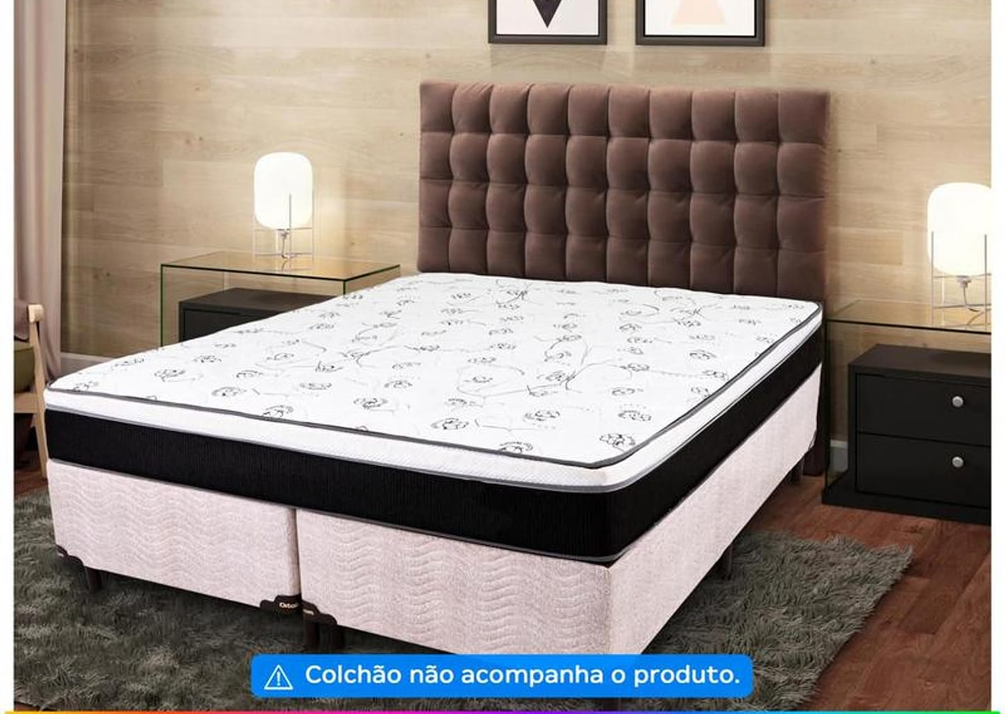 Base Cama Box Queen Size Ortobom Bipartido 31x158x198cm Ortotech