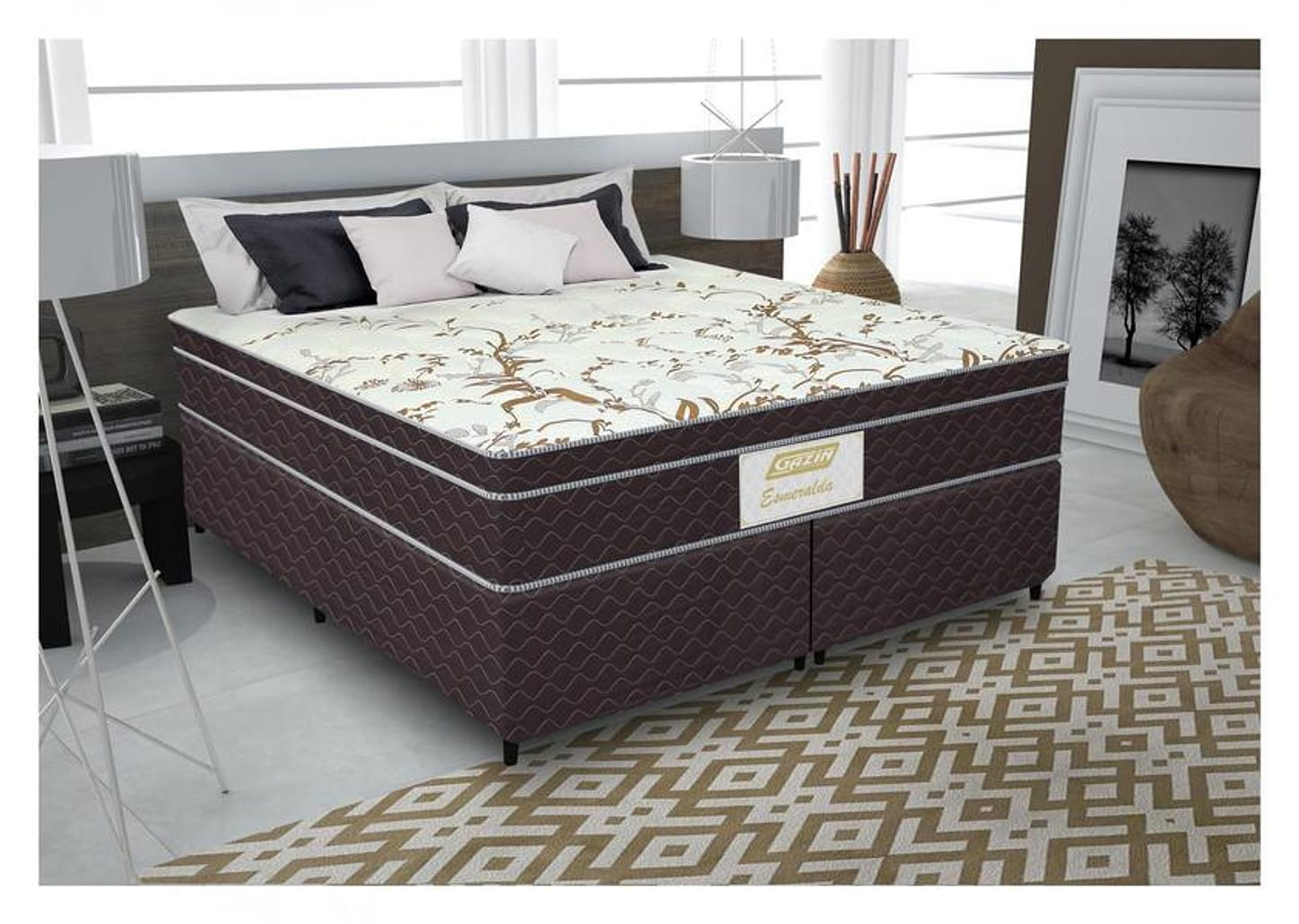 Colchão Queen Gazin Mola Ensacada 26cm de Altura Esmeralda