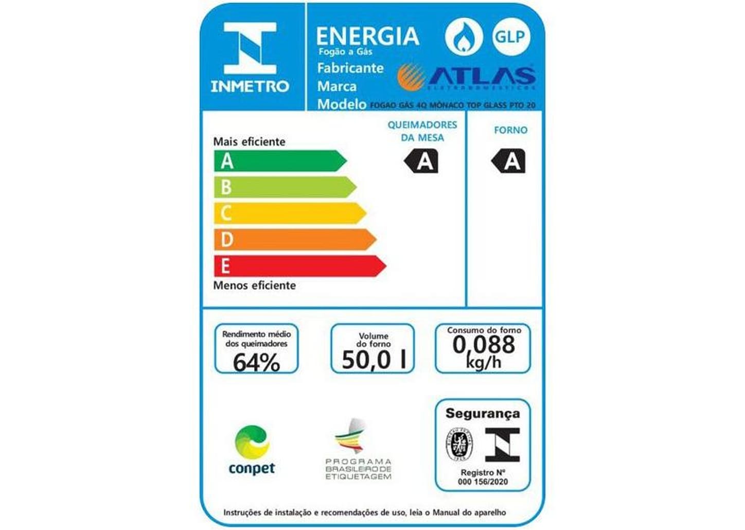 Fogão 4 Bocas Mesa de Vidro Atlas Preto - Acendimento Automático Mônaco Top Glass
