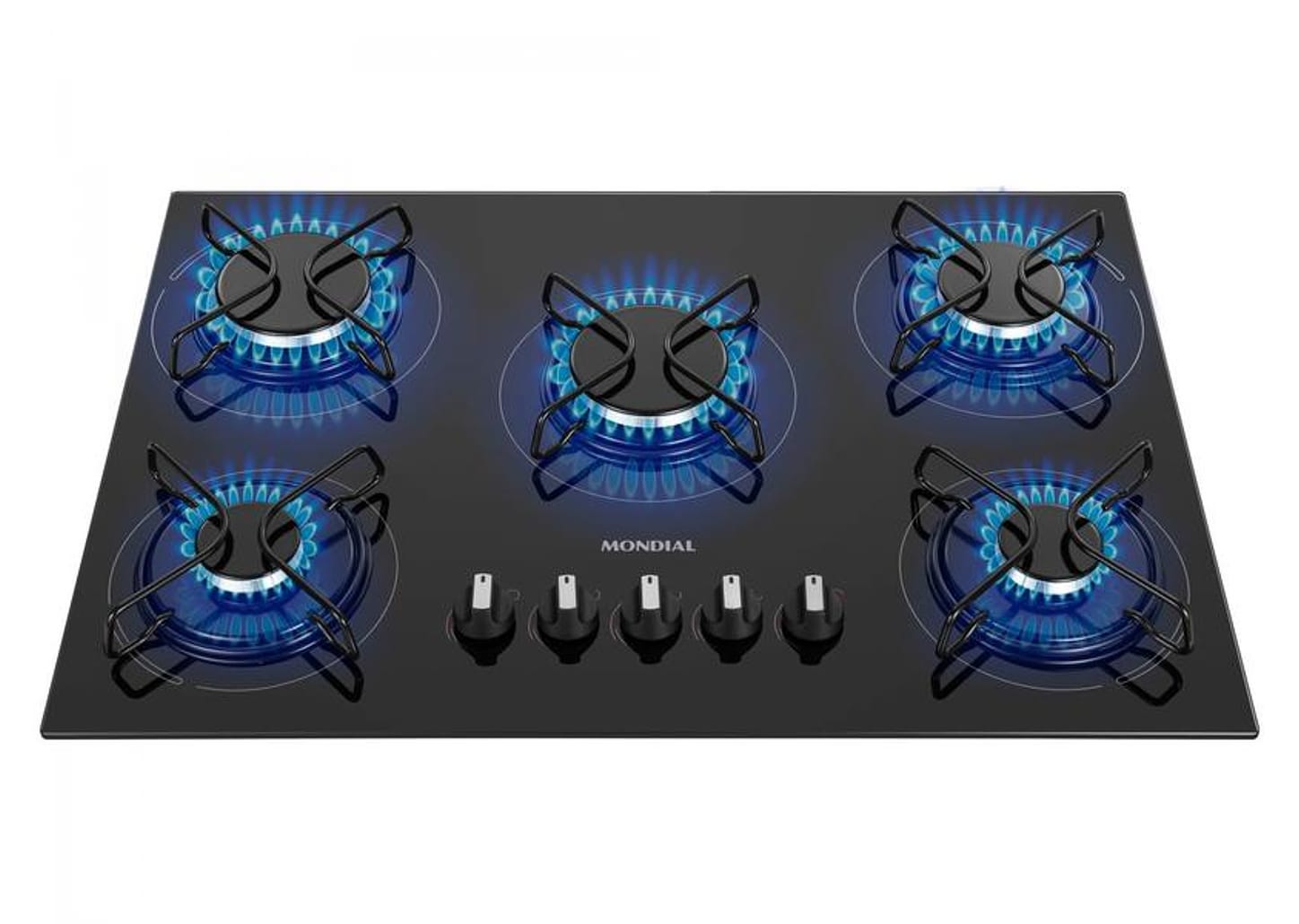 Cooktop 5 Bocas Mondial a Gás GLP Preto - CTG-02