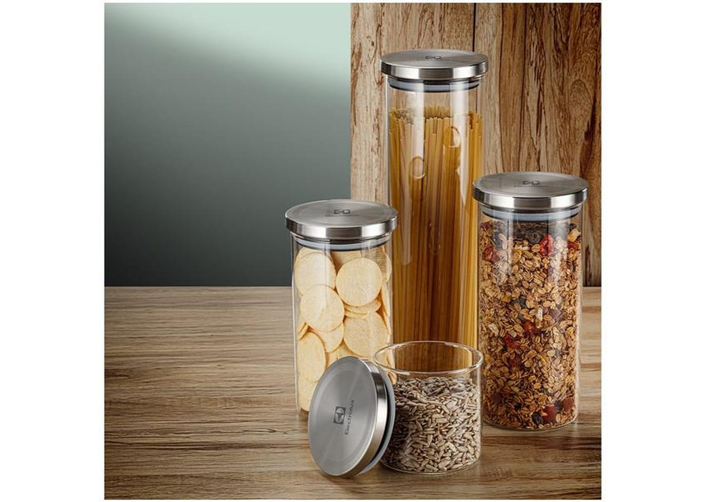 Jogo de Potes de Vidro Hermético Electrolux com Tampa Redondo A18848101 4 Peças