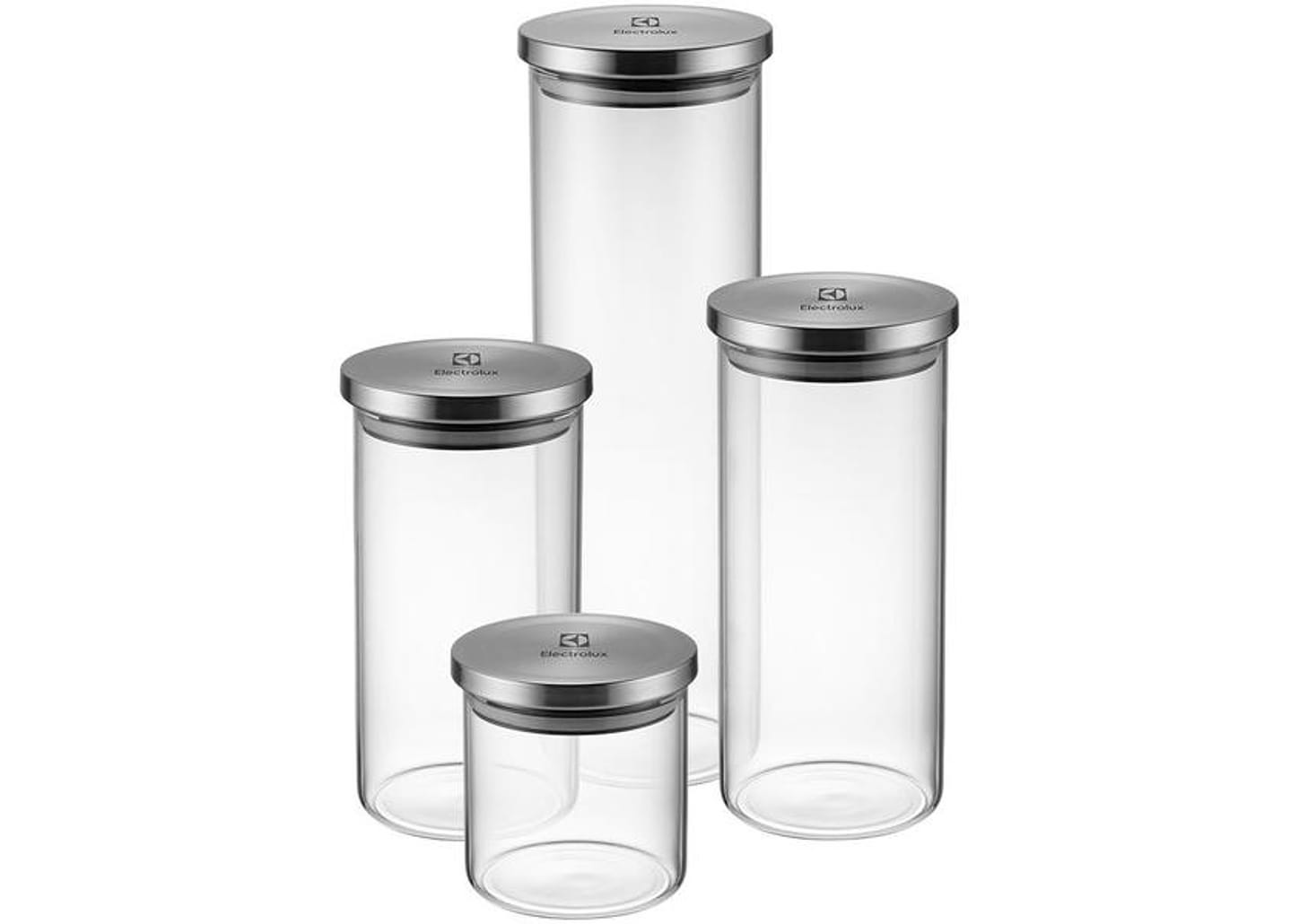 Jogo de Potes de Vidro Hermético Electrolux com Tampa Redondo A18848101 4 Peças