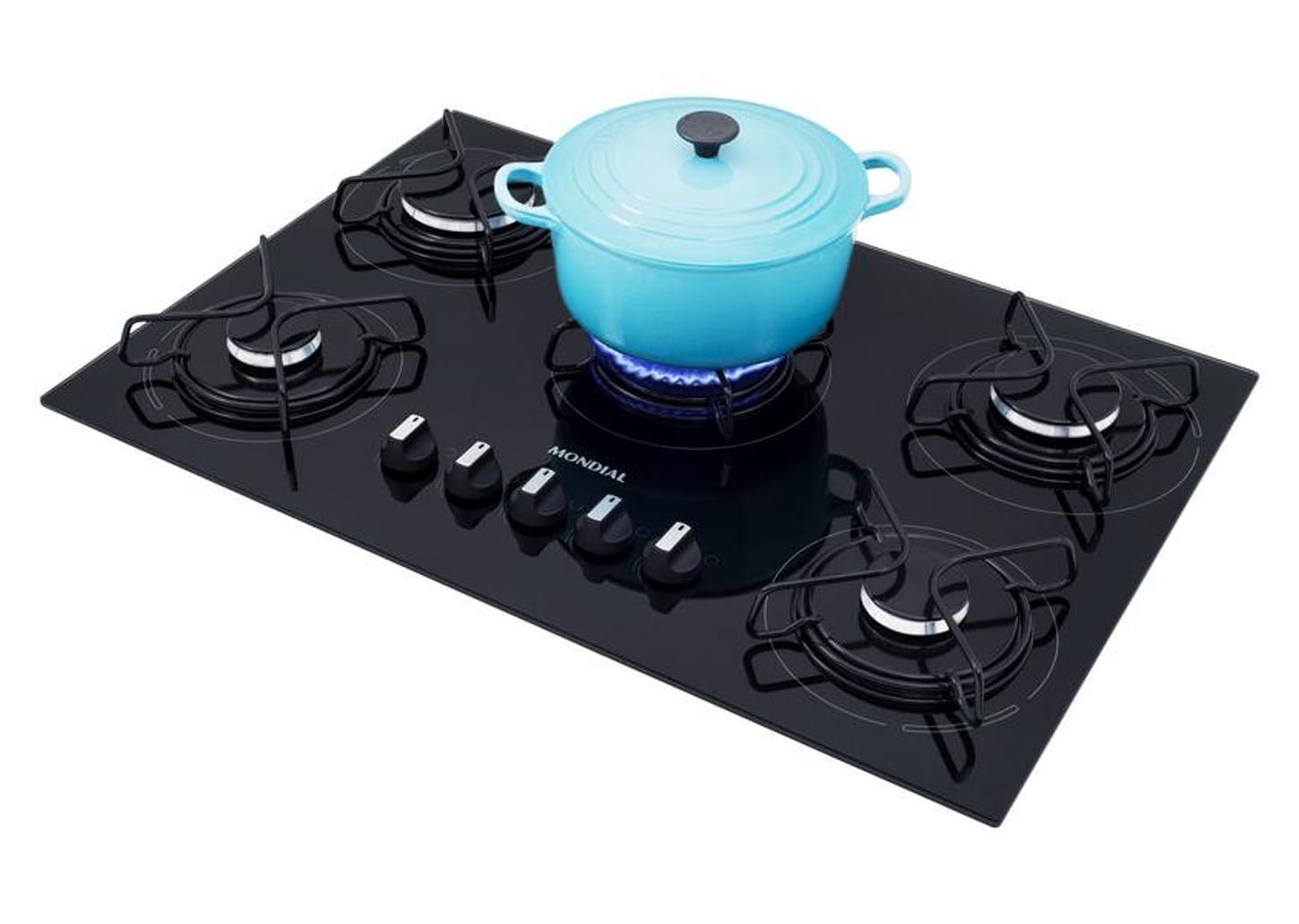 Cooktop 5 Bocas Mondial a Gás GLP Preto - CTG-02