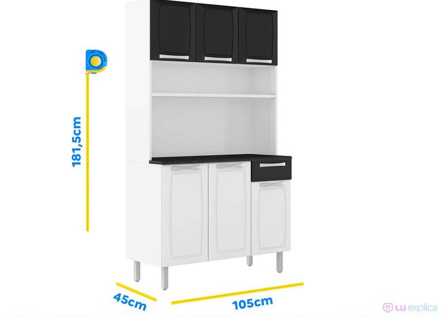 Kit Cozinha Itatiaia Rose com Tampo 6 Portas 1 Gaveta Aço