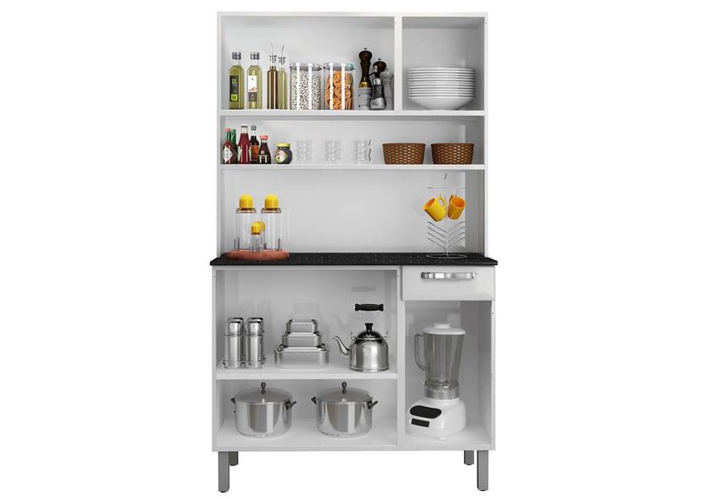 Kit Cozinha Itatiaia Rose com Tampo 6 Portas 1 Gaveta Aço