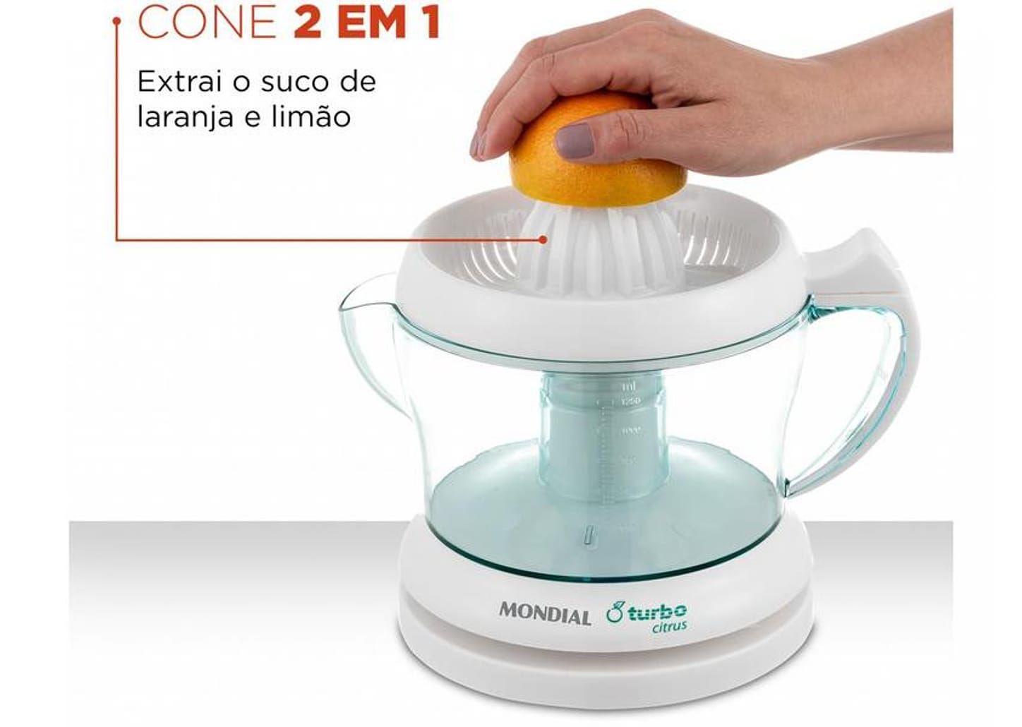 Espremedor de Frutas Mondial E-01 Elétrico 25W Branco