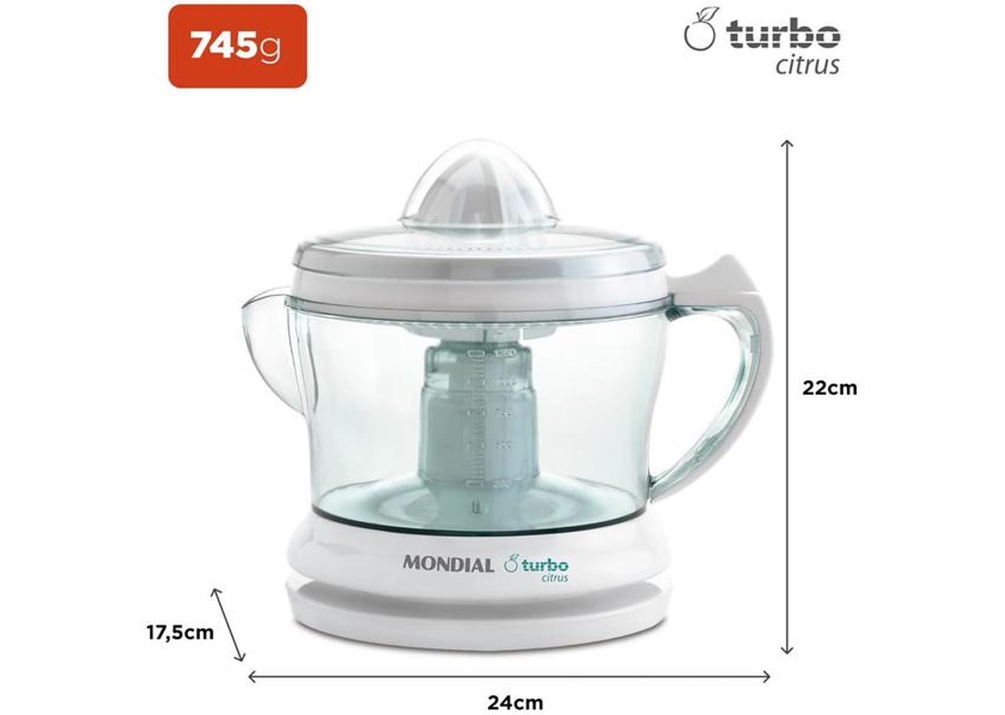 Espremedor de Frutas Mondial E-01 Elétrico 25W Branco