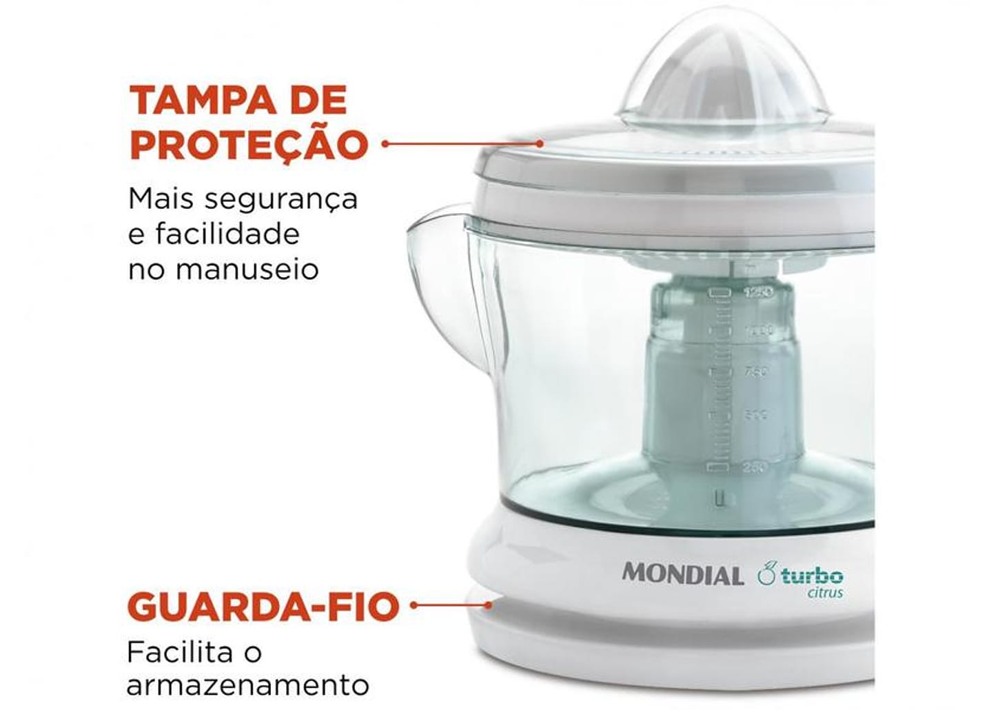 Espremedor de Frutas Mondial E-01 Elétrico 25W Branco