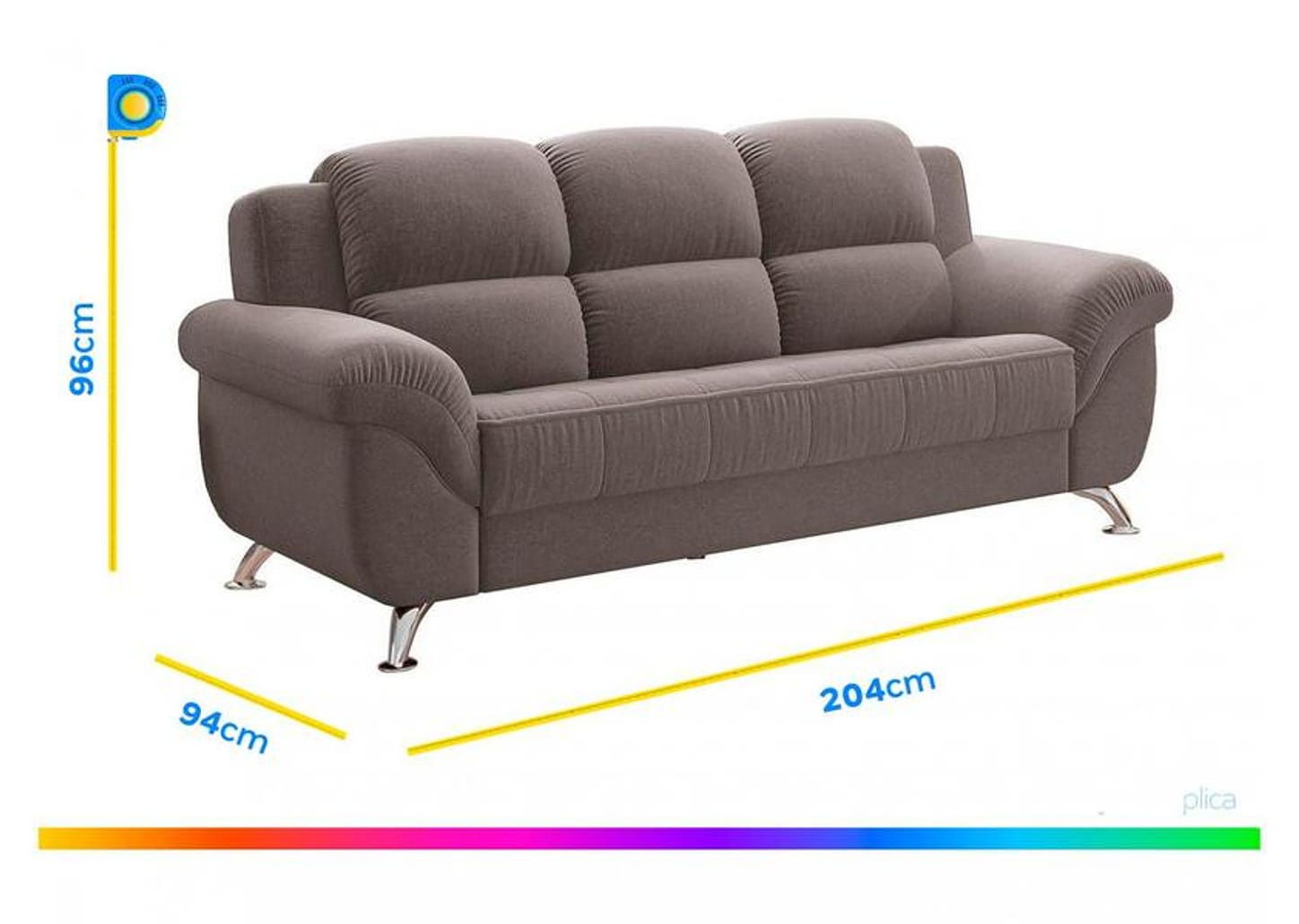 Conjunto de Sofás 2 e 3 Lugares Marselha Linoforte