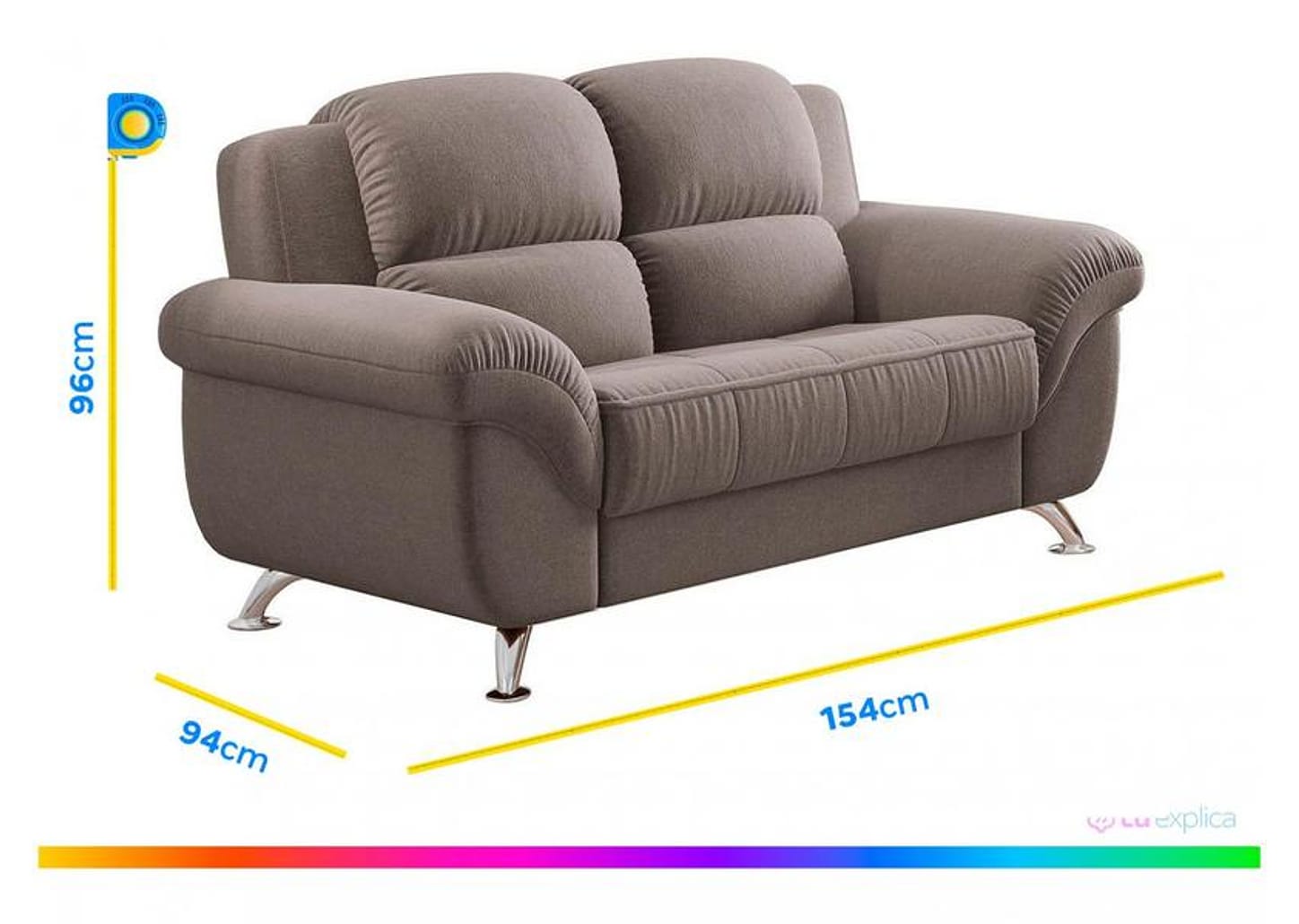 Conjunto de Sofás 2 e 3 Lugares Marselha Linoforte