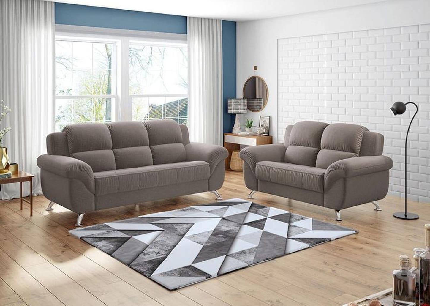 Conjunto de Sofás 2 e 3 Lugares Marselha Linoforte