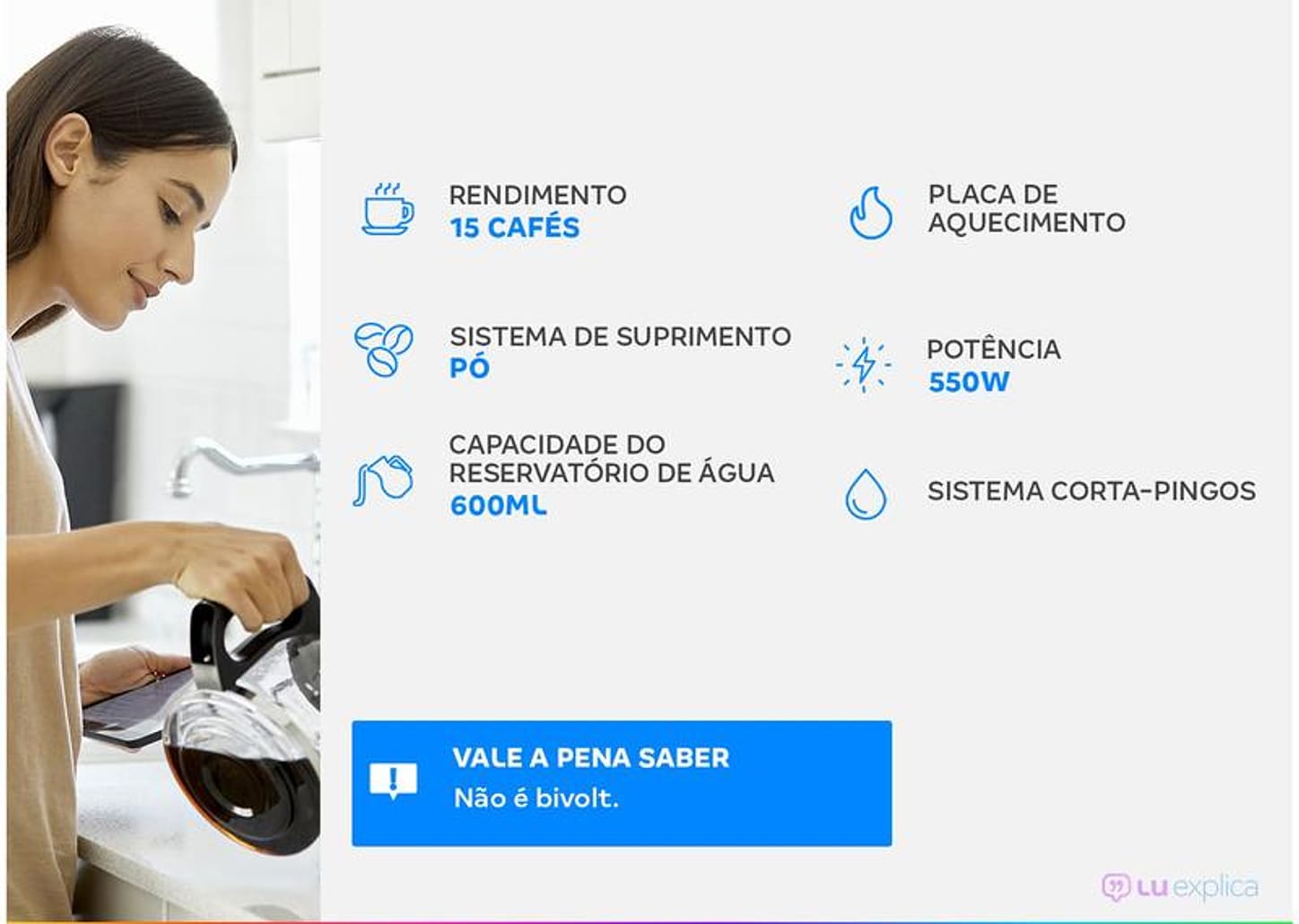 Cafeteira Elétrica Britânia CP15 15 Cafés Preto