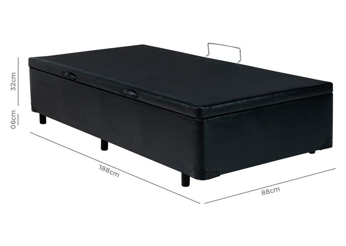 Base Cama Box Solteiro V-Joy com Baú 38x88x188cm Bravus