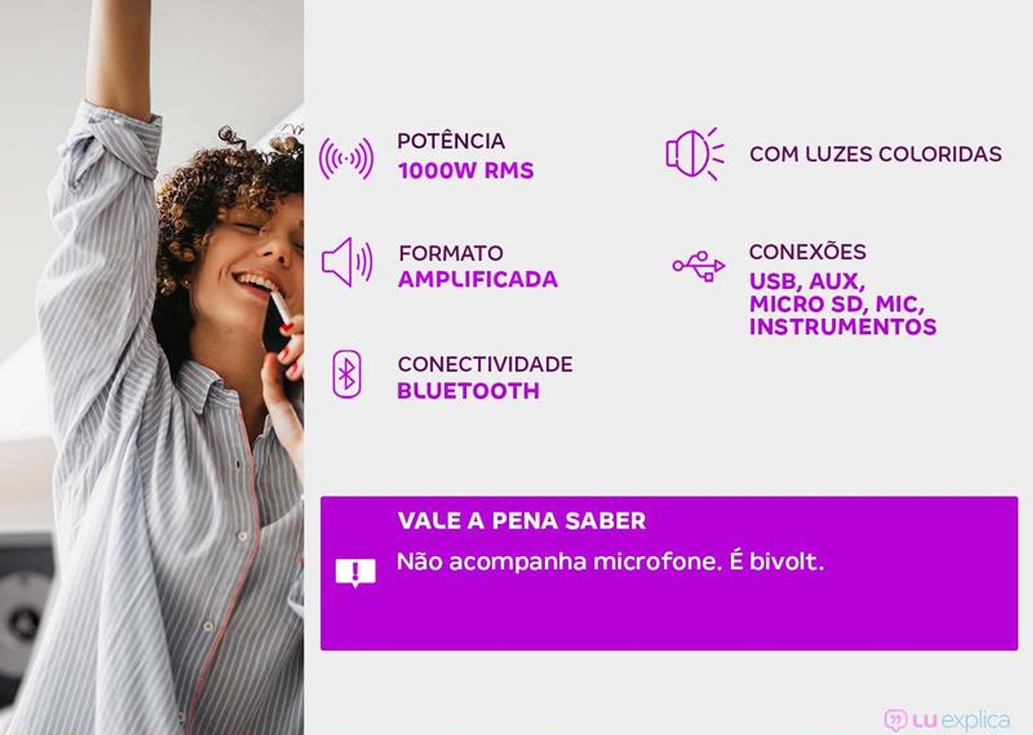 Caixa de Som Mondial CM-15 Bluetooth Amplificada 1000W USB