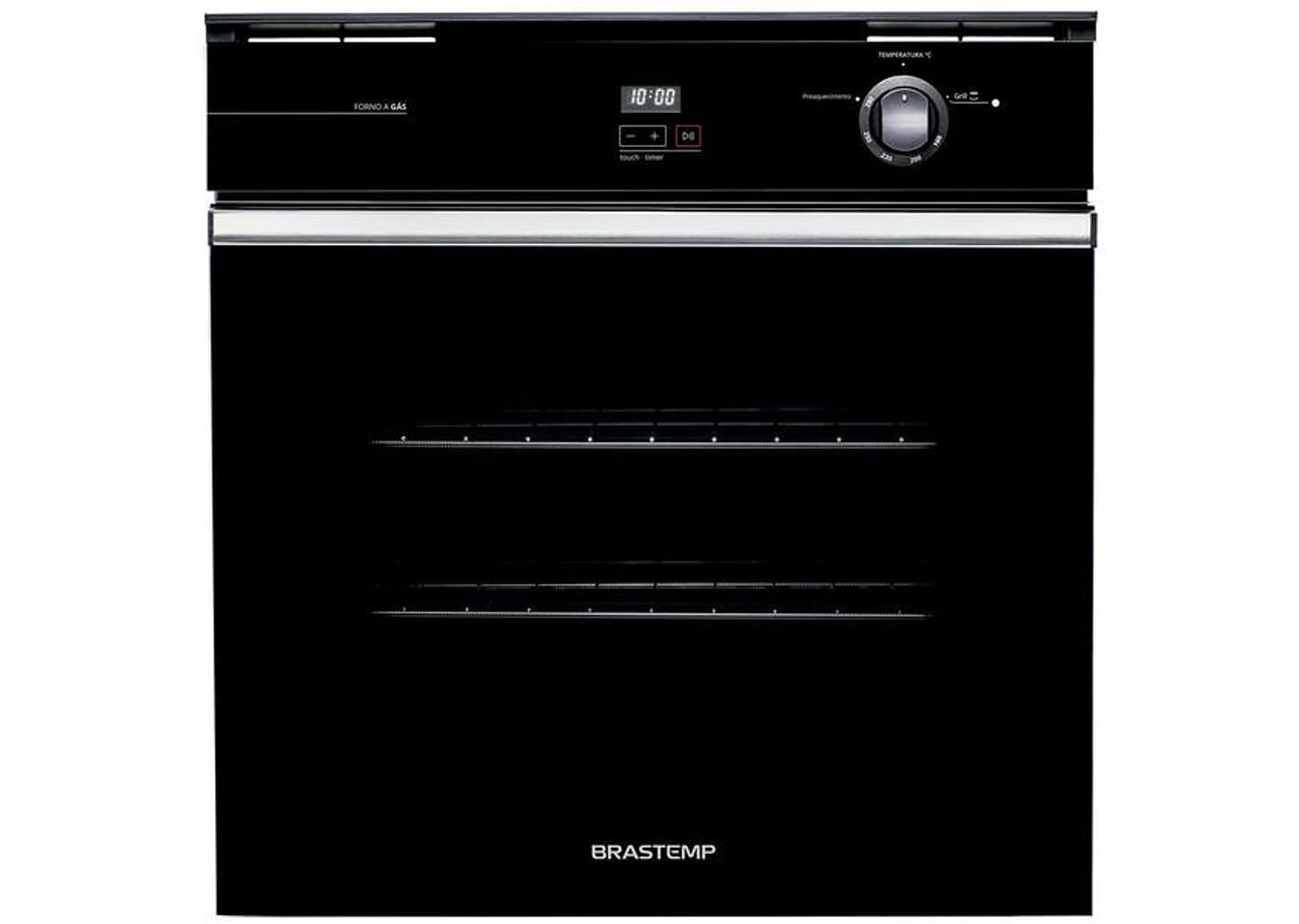 Forno a Gás de Embutir Brastemp Grill com Timer - Touch 78L Preto BOA84AE