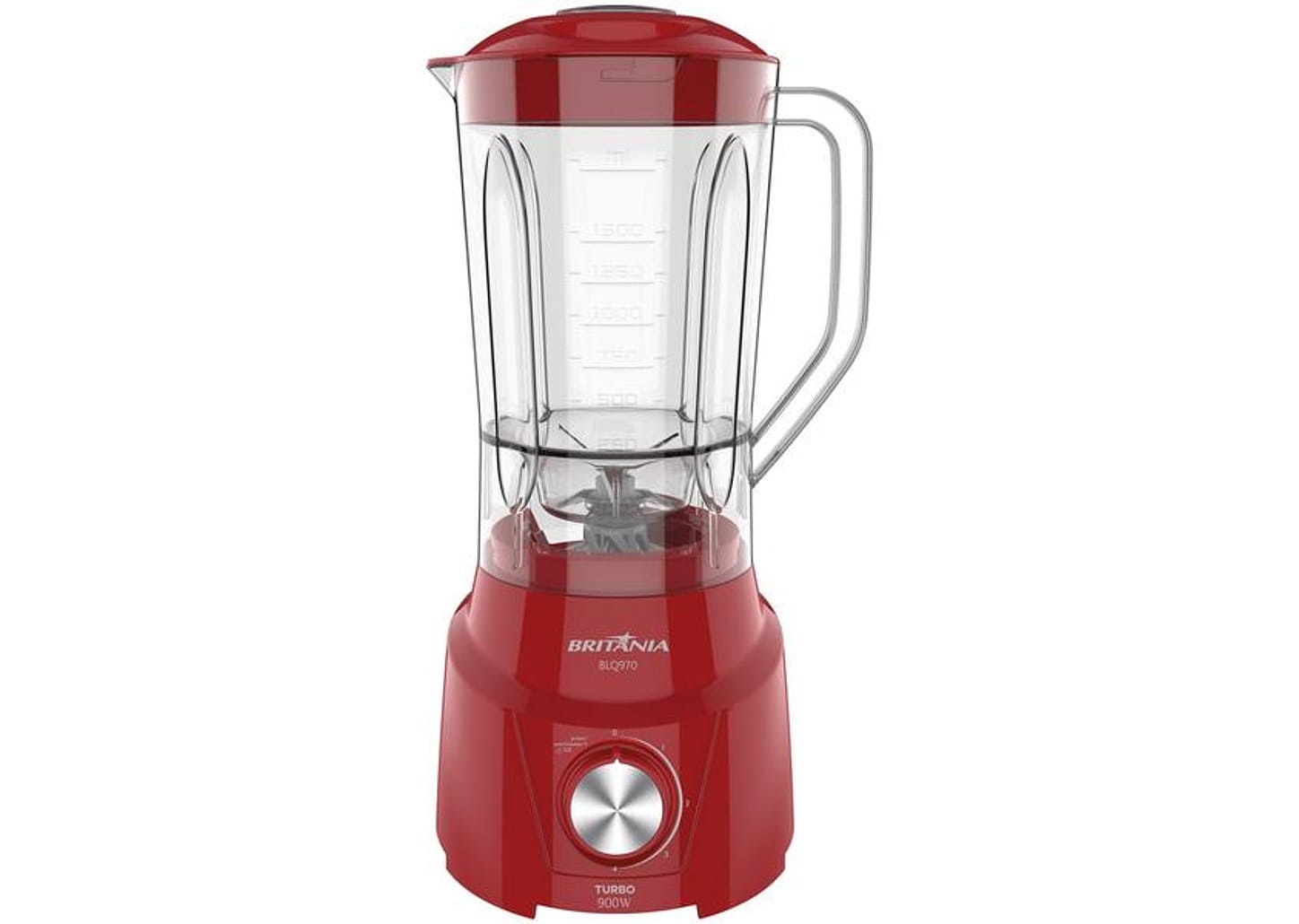 Liquidificador Britânia Turbo BLQ970V Vermelho com Filtro 4 Velocidades 900W