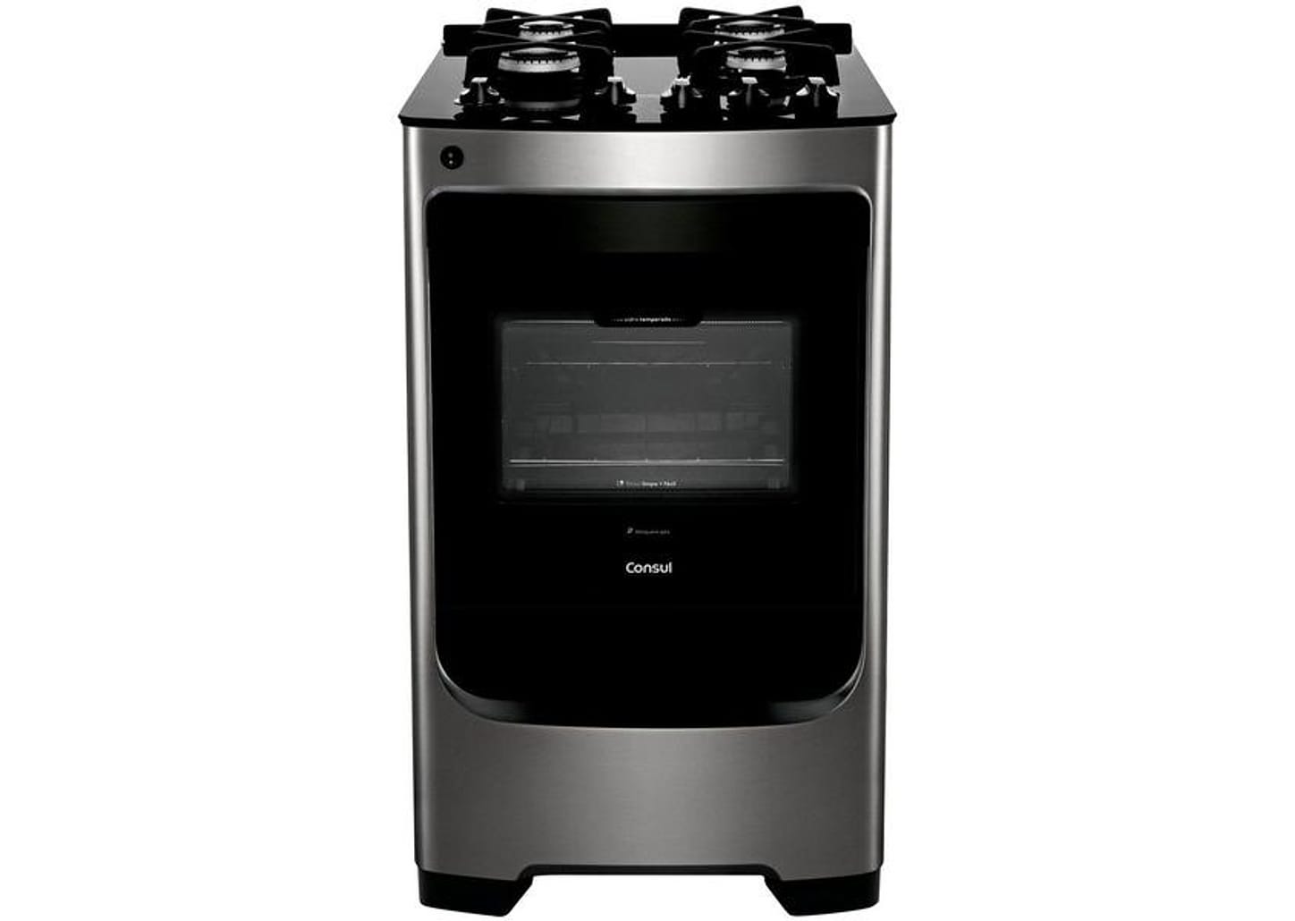 Fogão 4 Bocas Consul Inox Mesa de Vidro - Acendimento Automático CFO4 VAR