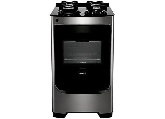 Fogão 4 Bocas Consul Inox Mesa de Vidro - Acendimento Automático CFO4 VAR