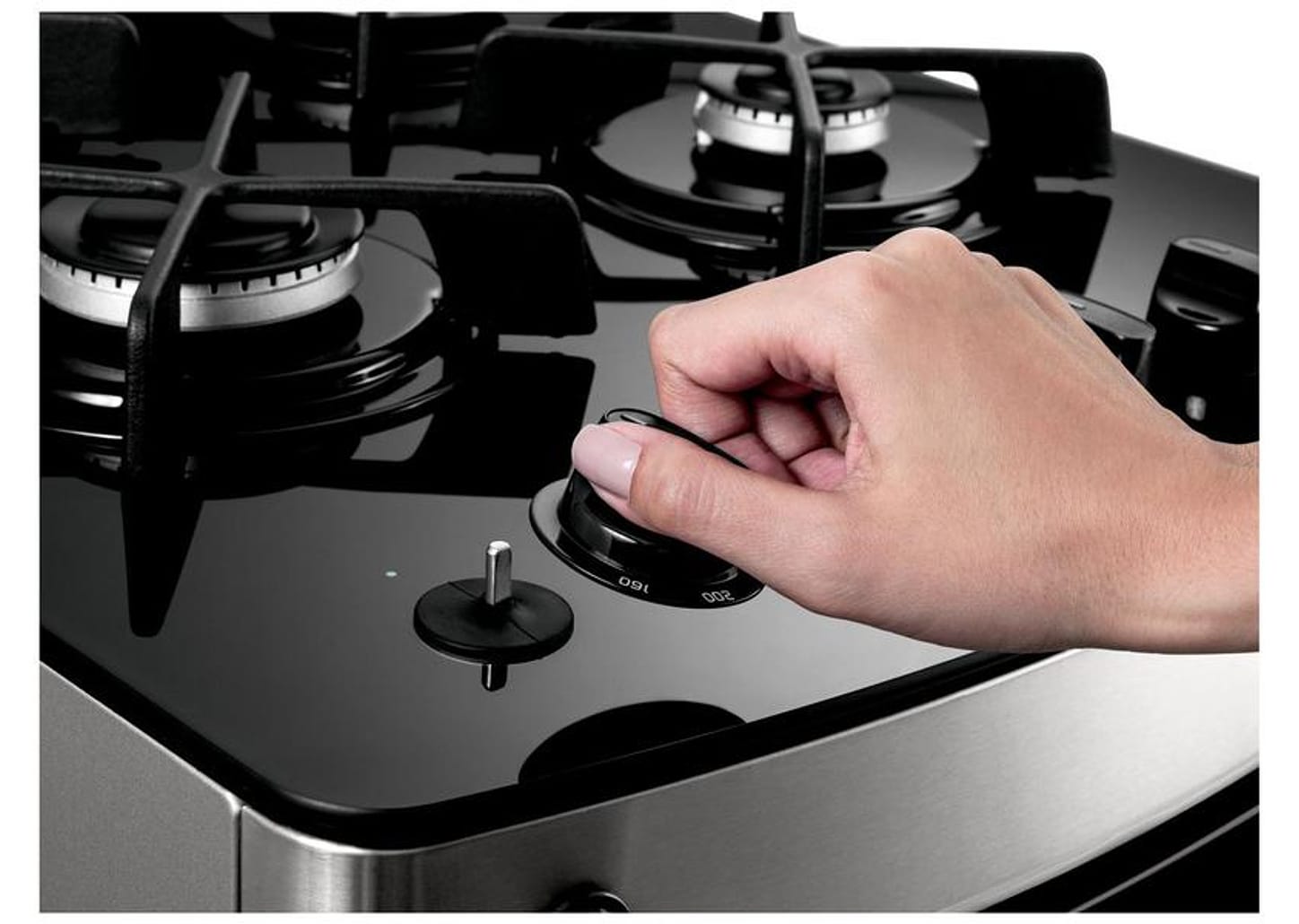 Fogão 4 Bocas Consul Inox Mesa de Vidro - Acendimento Automático CFO4 VAR