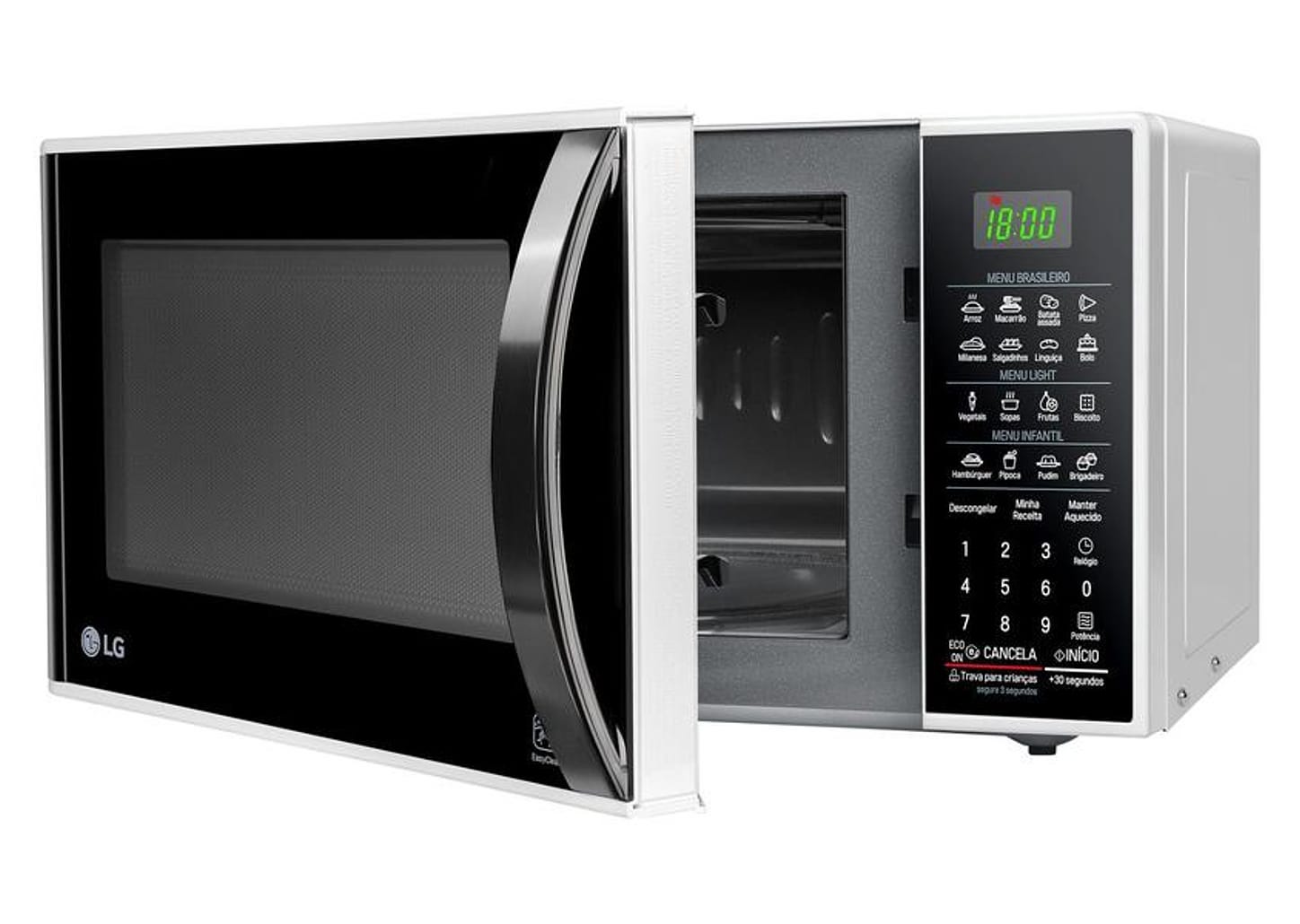 Micro-ondas LG 30L Solo MS3091BC - Branco e Preto