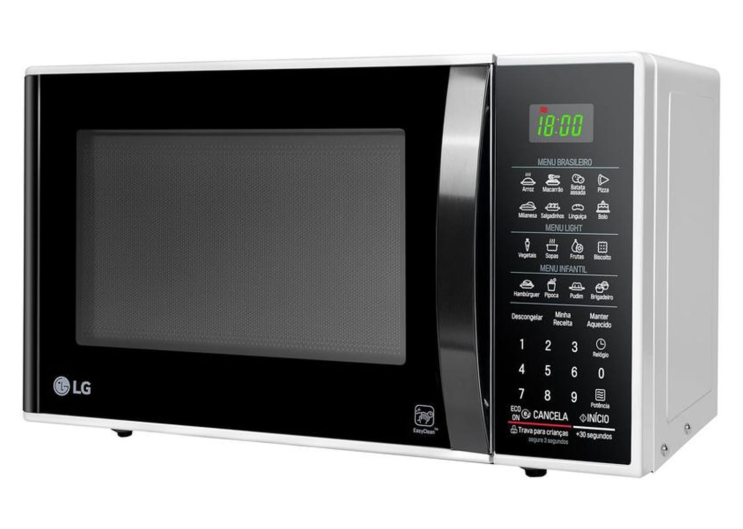 Micro-ondas LG 30L Solo MS3091BC - Branco e Preto