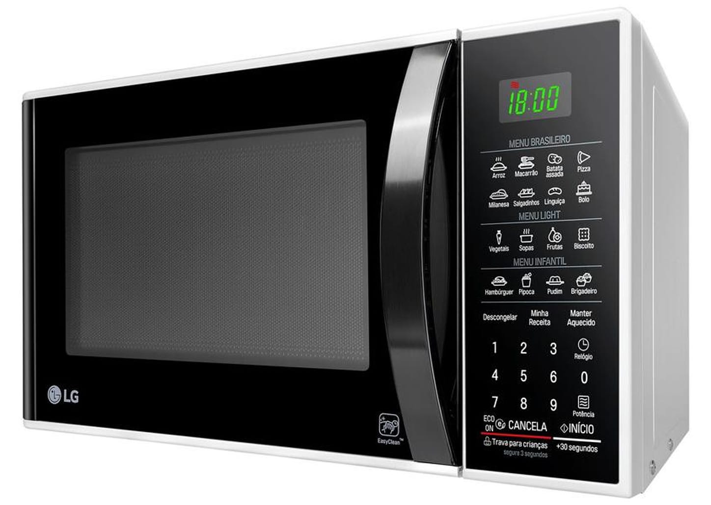 Micro-ondas LG 30L Solo MS3091BC - Branco e Preto