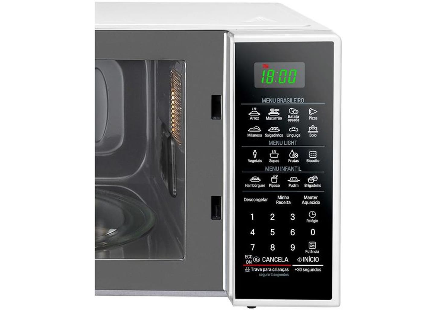 Micro-ondas LG 30L Solo MS3091BC - Branco e Preto