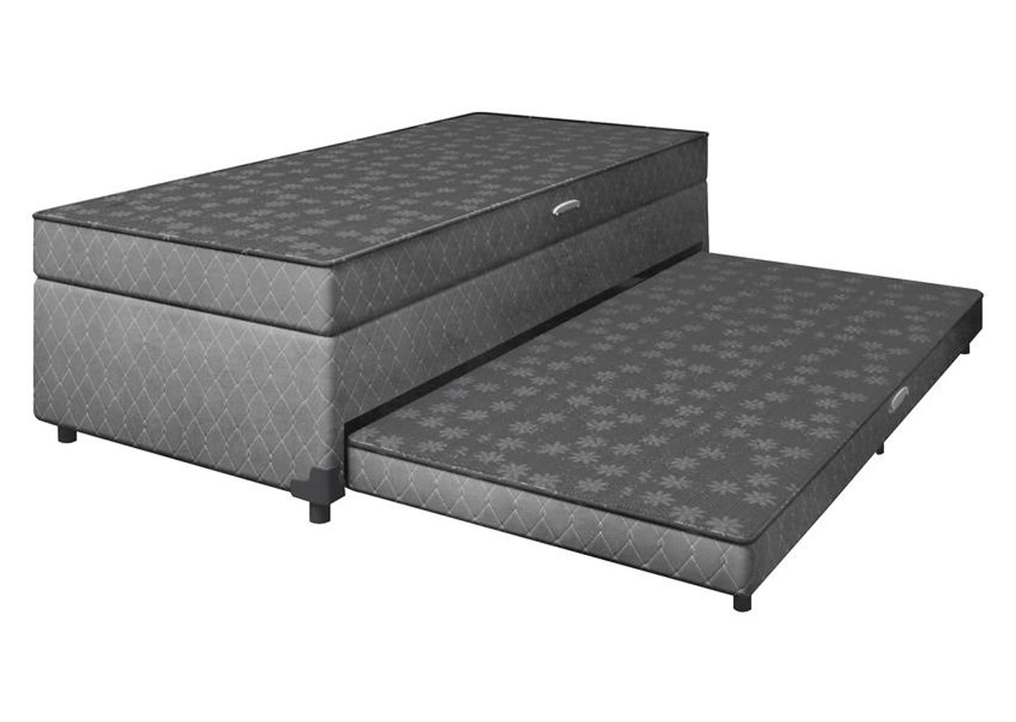 Cama Box Solteiro LightSpuma com Baú e Cama Auxiliar 55x88x188cm Lady