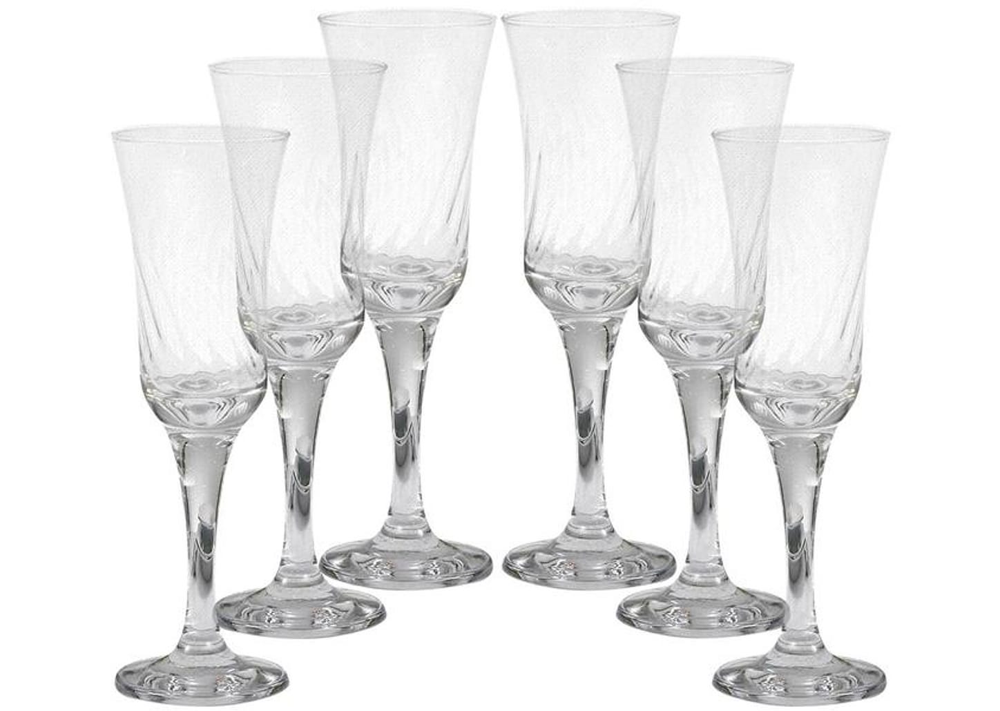 Jogo de Taças para Champanhe Vidro 6 Peças - Nadir Lírio