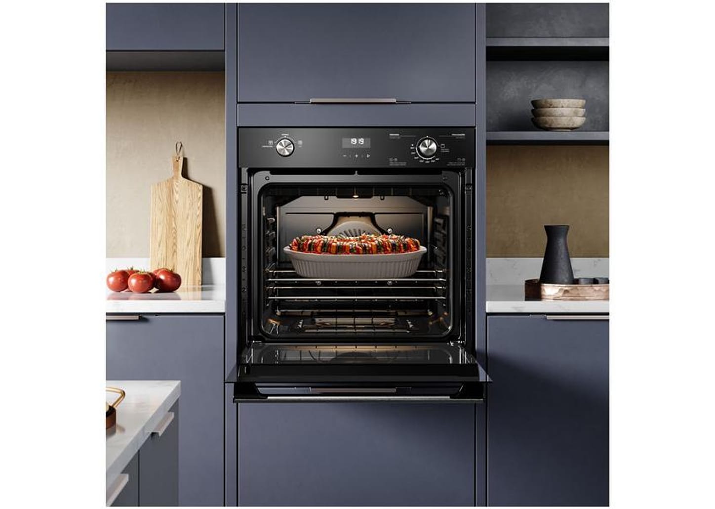Forno a Gás de Embutir Electrolux de Convecção com Timer 80L Preto PerfectCook360 OE8GH
