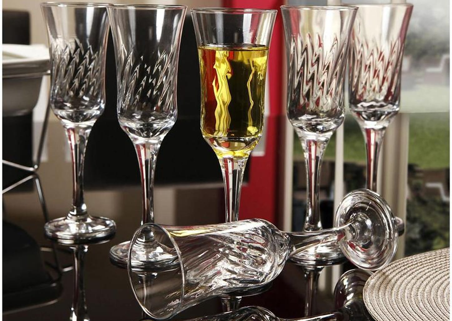 Jogo de Taças para Champanhe Vidro 6 Peças - Nadir Lírio