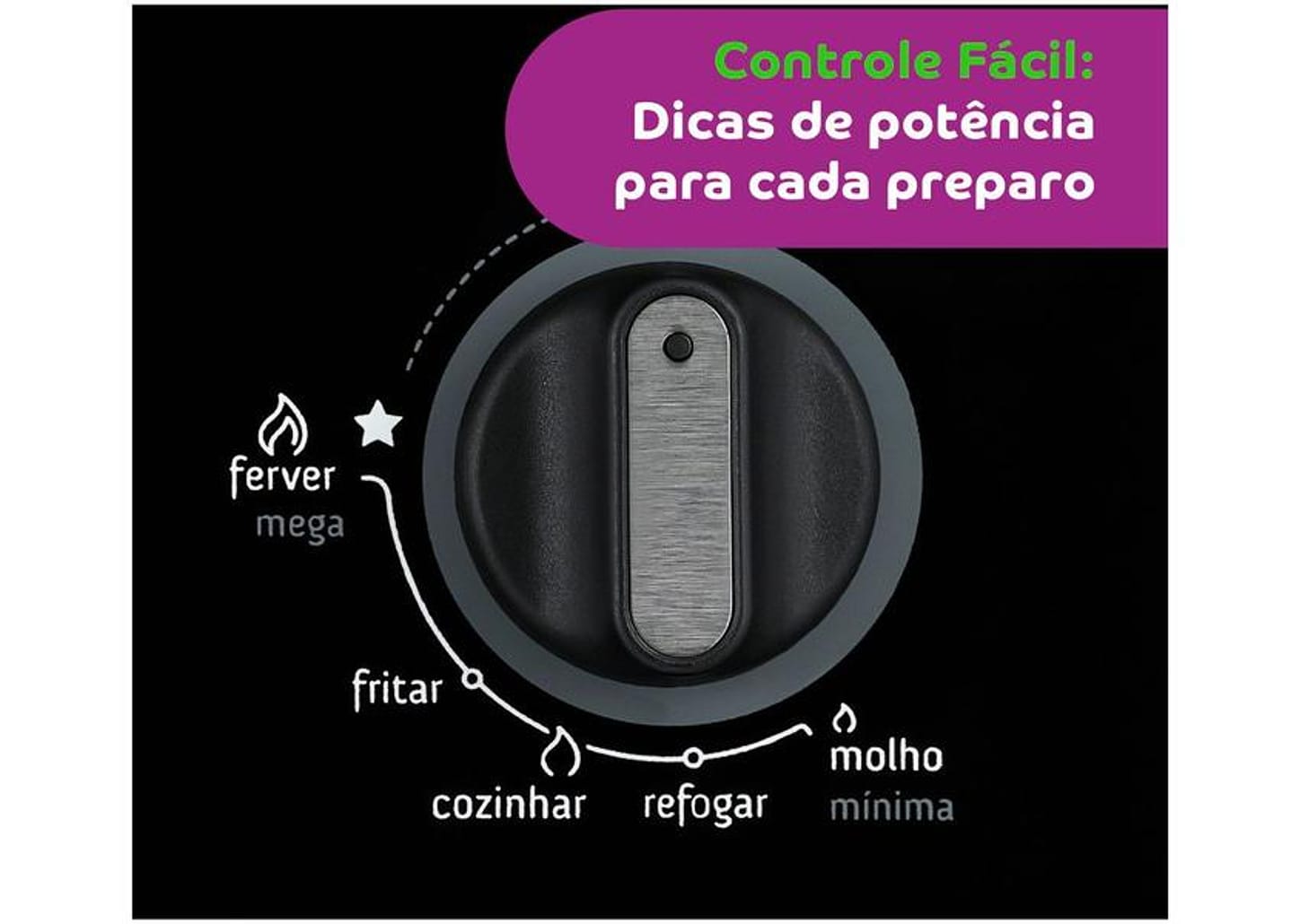 Cooktop 5 Bocas a Gás GLP Consul Vidro Temperado - Preto Acendimento Automático Facilite CD075AE