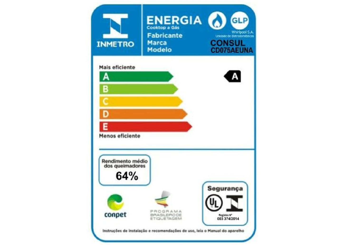 Cooktop 5 Bocas a Gás GLP Consul Vidro Temperado - Preto Acendimento Automático Facilite CD075AE